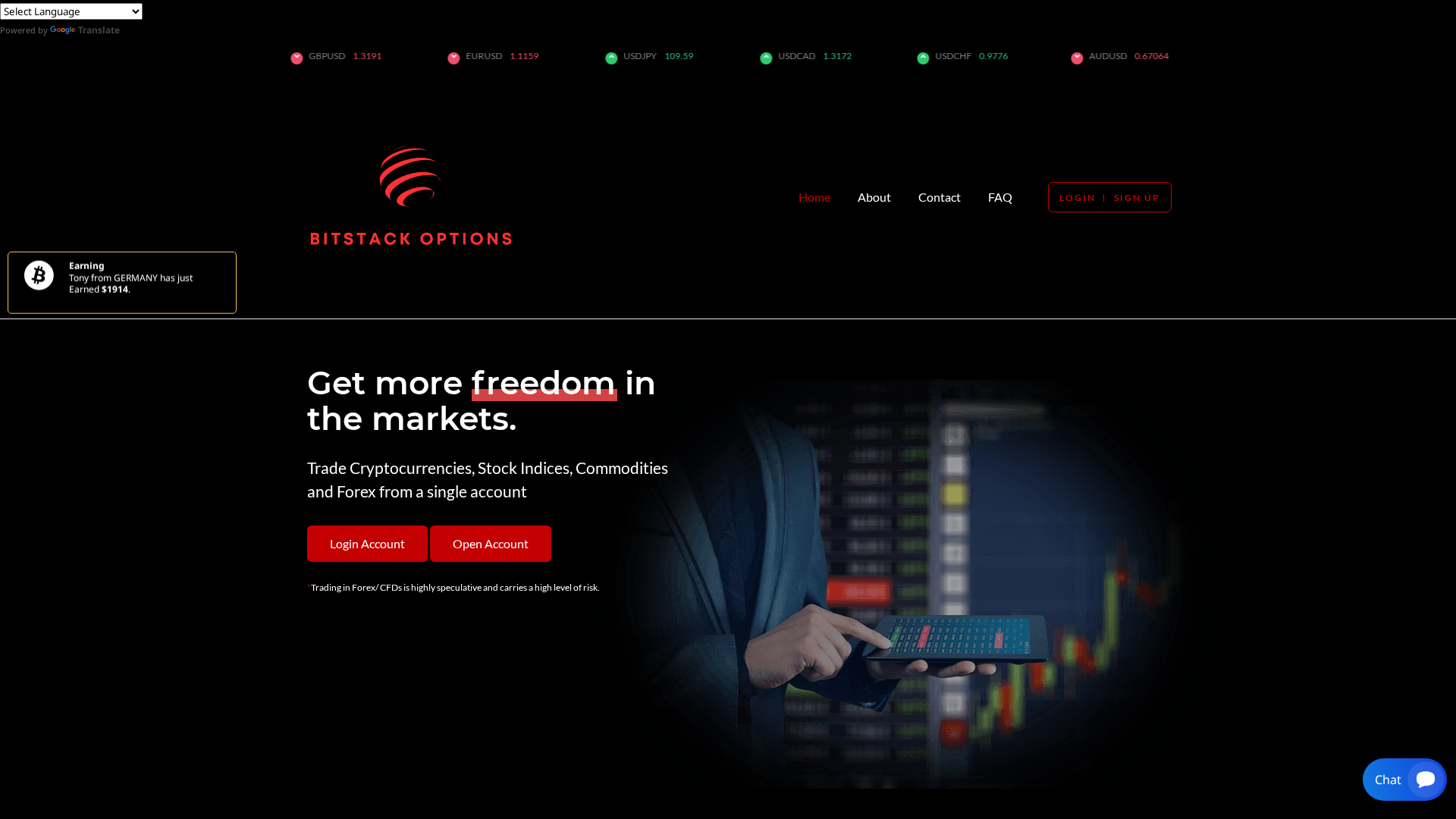Screenshot of bitstackoptions.live