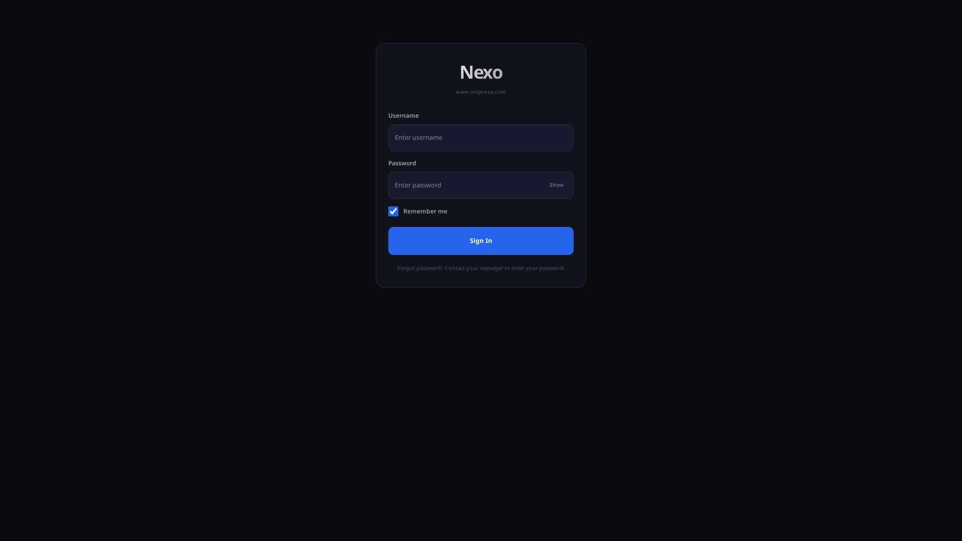 Screenshot of onlynexo.com