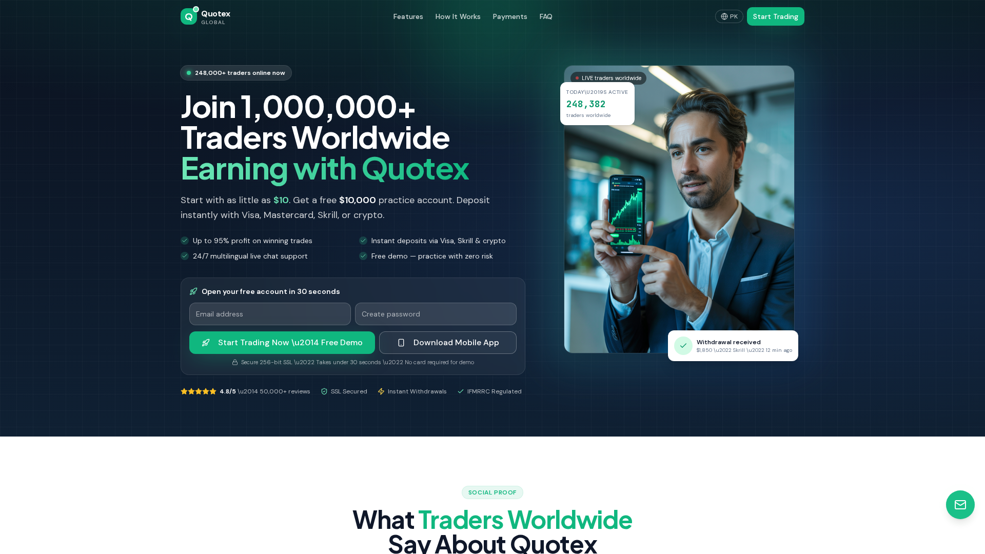 Screenshot of quotex.de.com