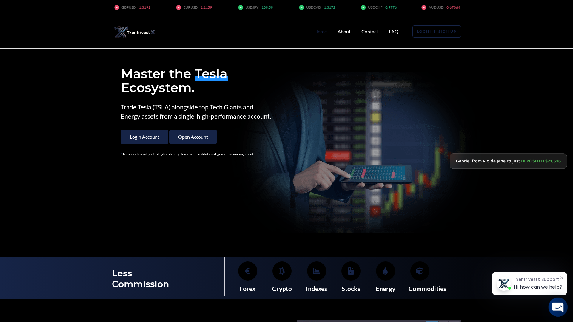 Screenshot of txentrivestx.com