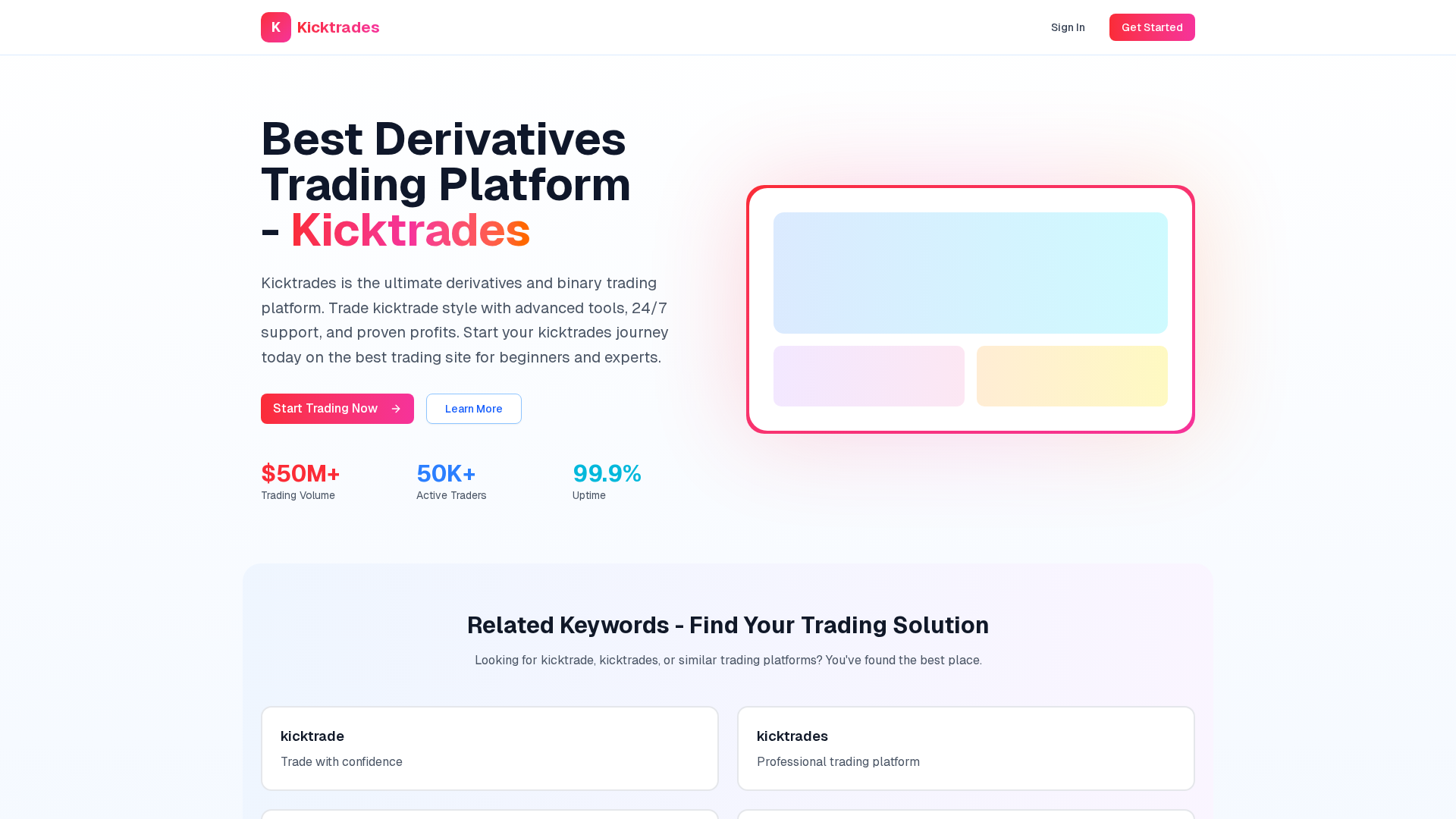 Screenshot of kicktrades.site