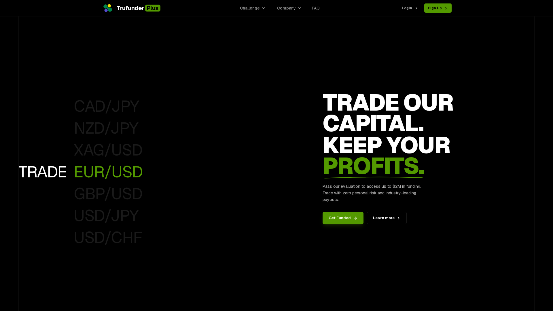 Screenshot of trufunderplus.com