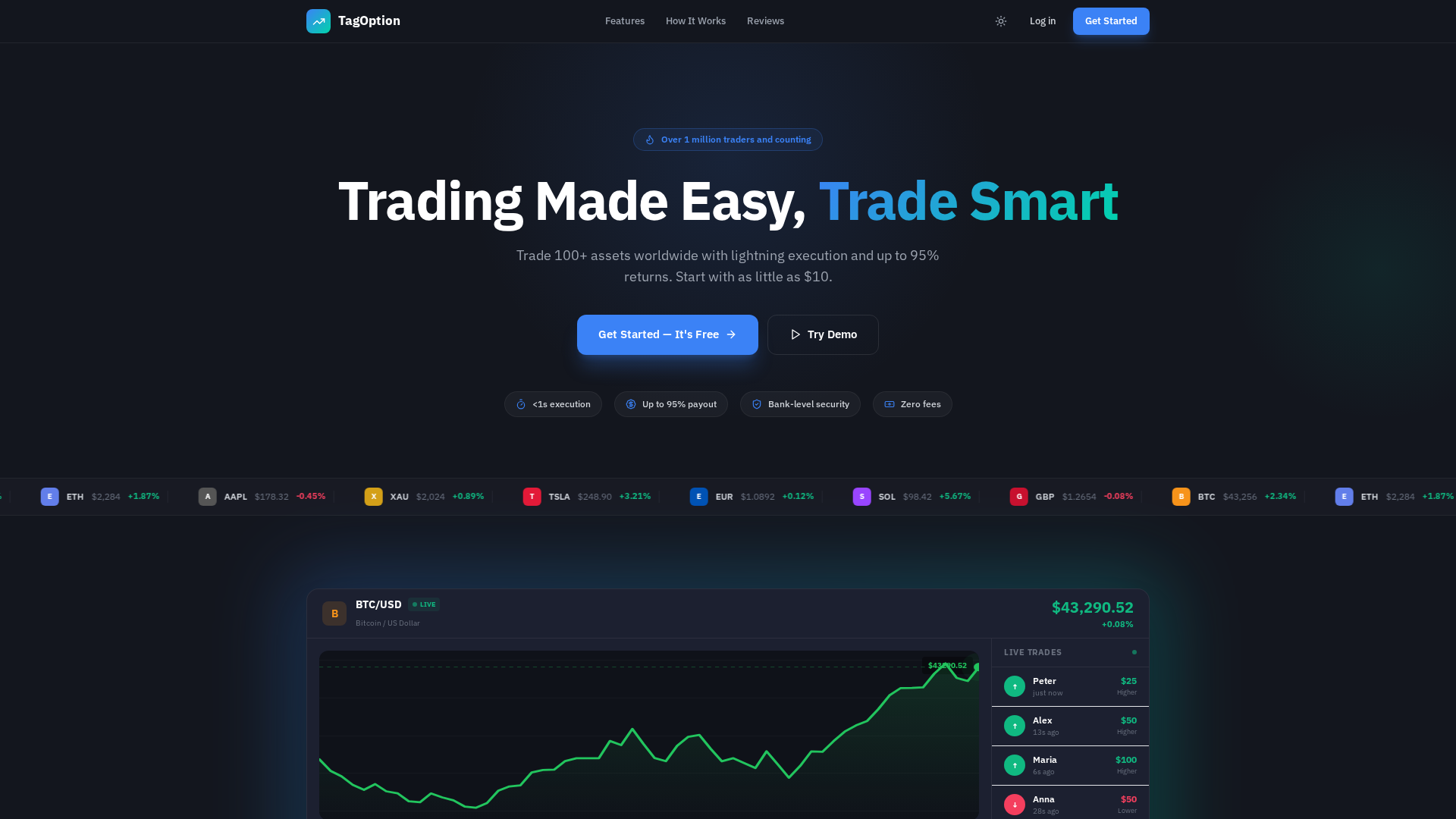 Screenshot of tagoption.ke