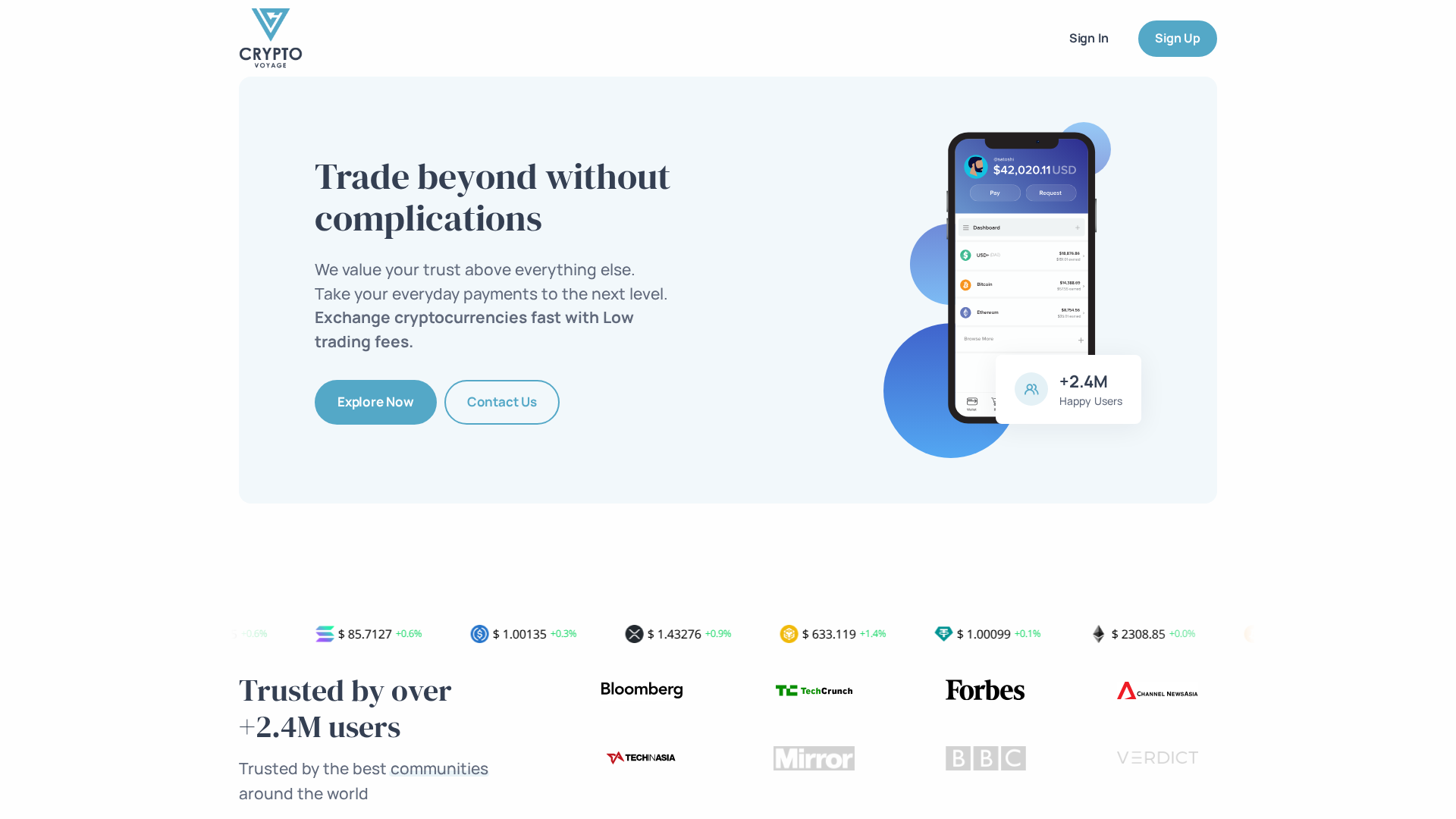Screenshot of crypto-voyage.com