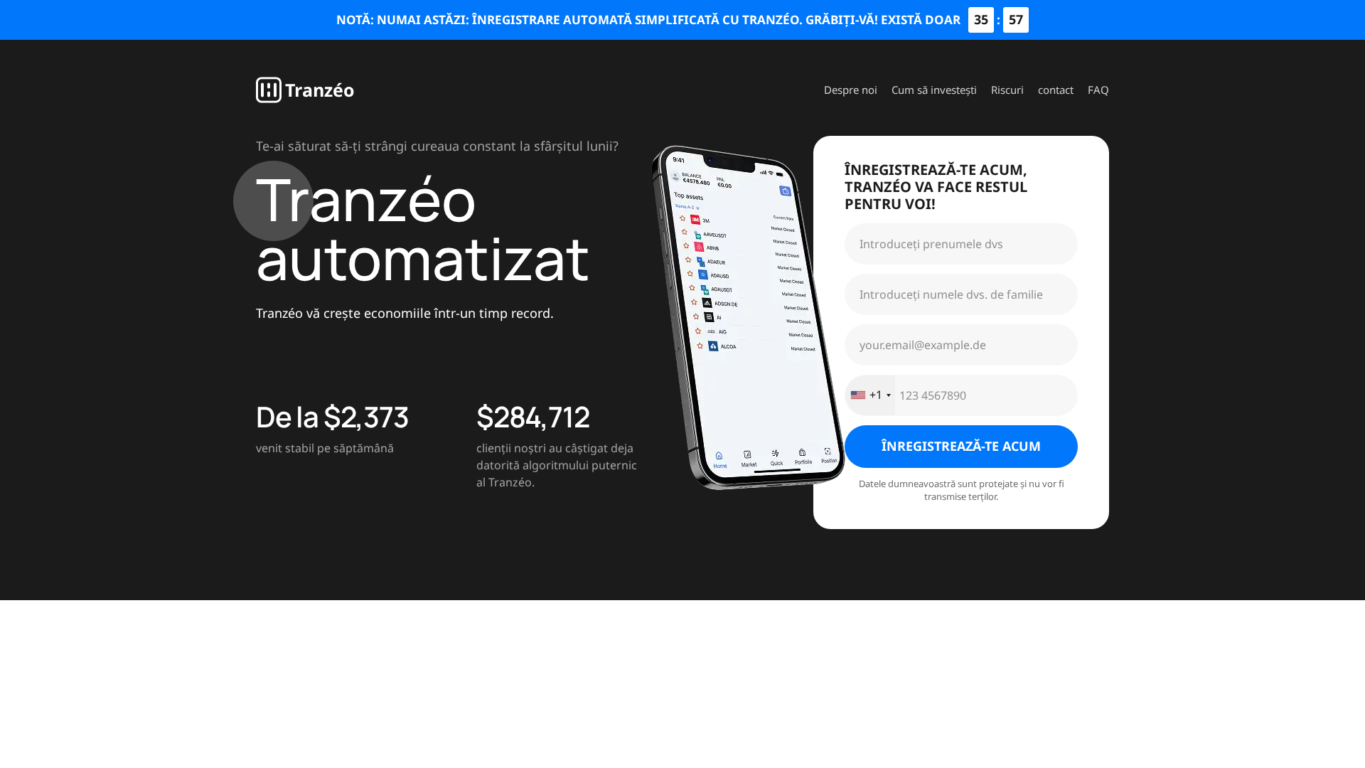 Screenshot of tranzeotrade.com