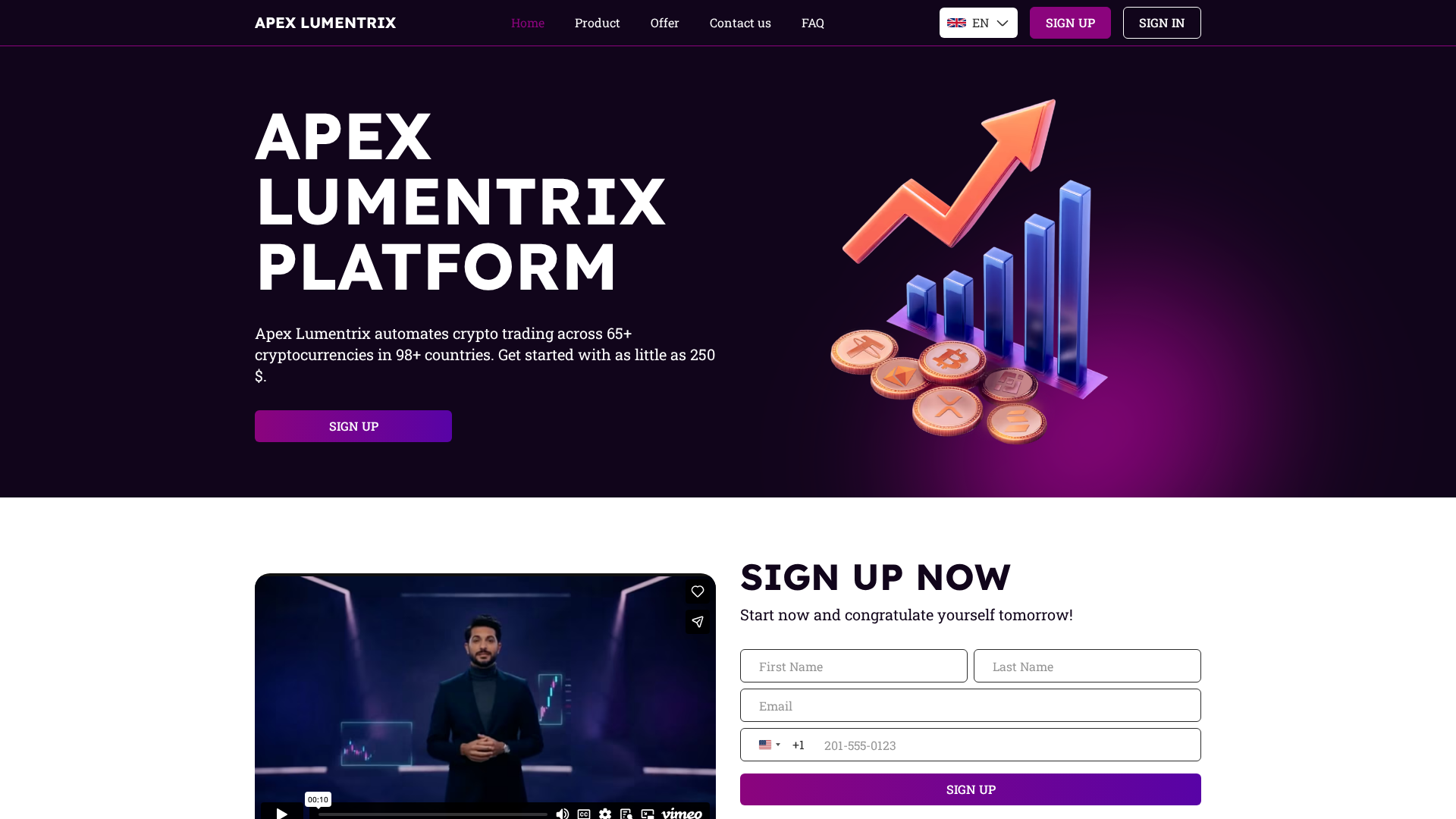 Screenshot of apex-lumentrix.com