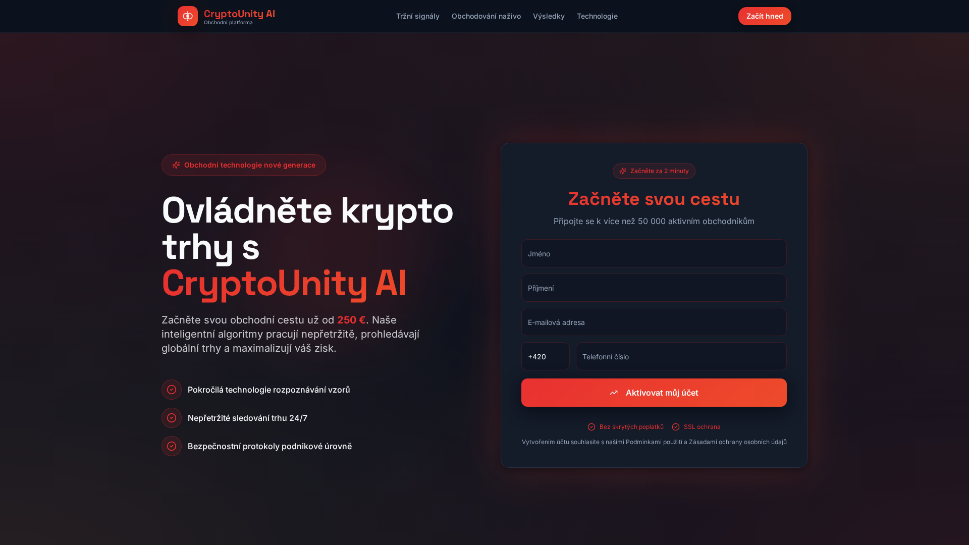 Screenshot of cryptounitycz.com