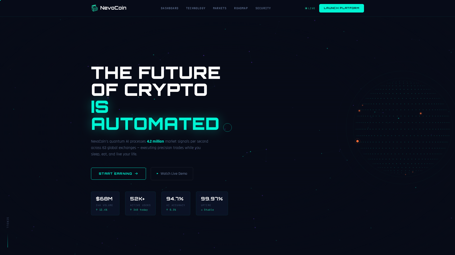 Screenshot of nevocoin.io