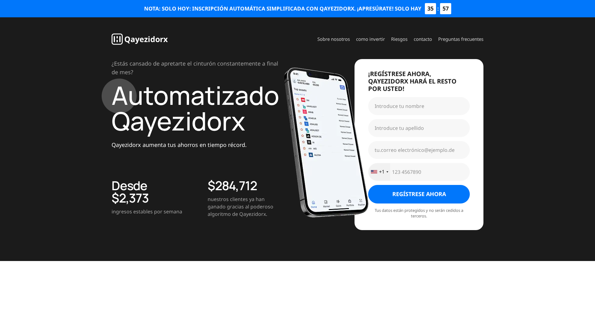 Screenshot of qayezidorxtrade.com