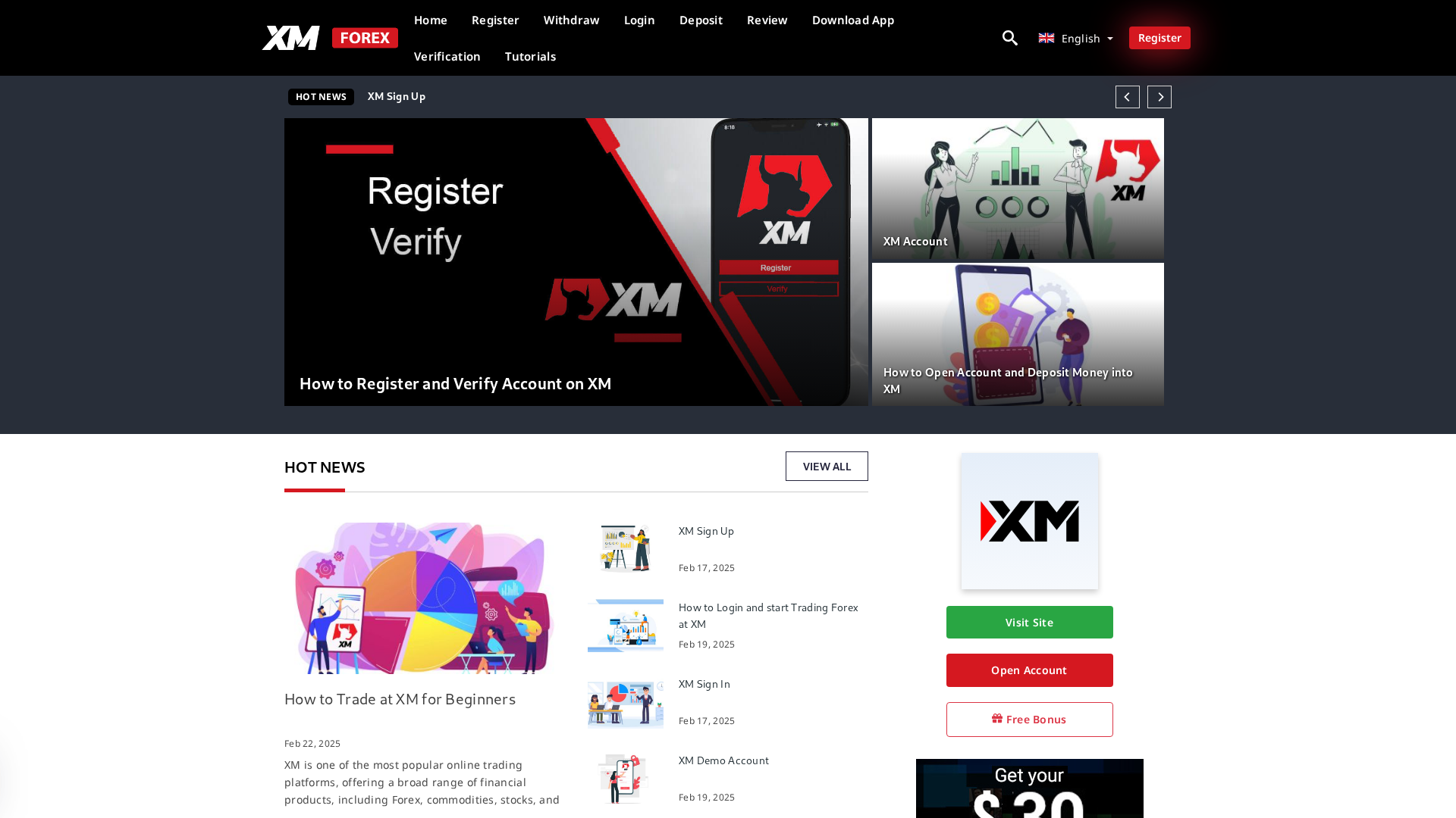 Screenshot of xforexclub.com