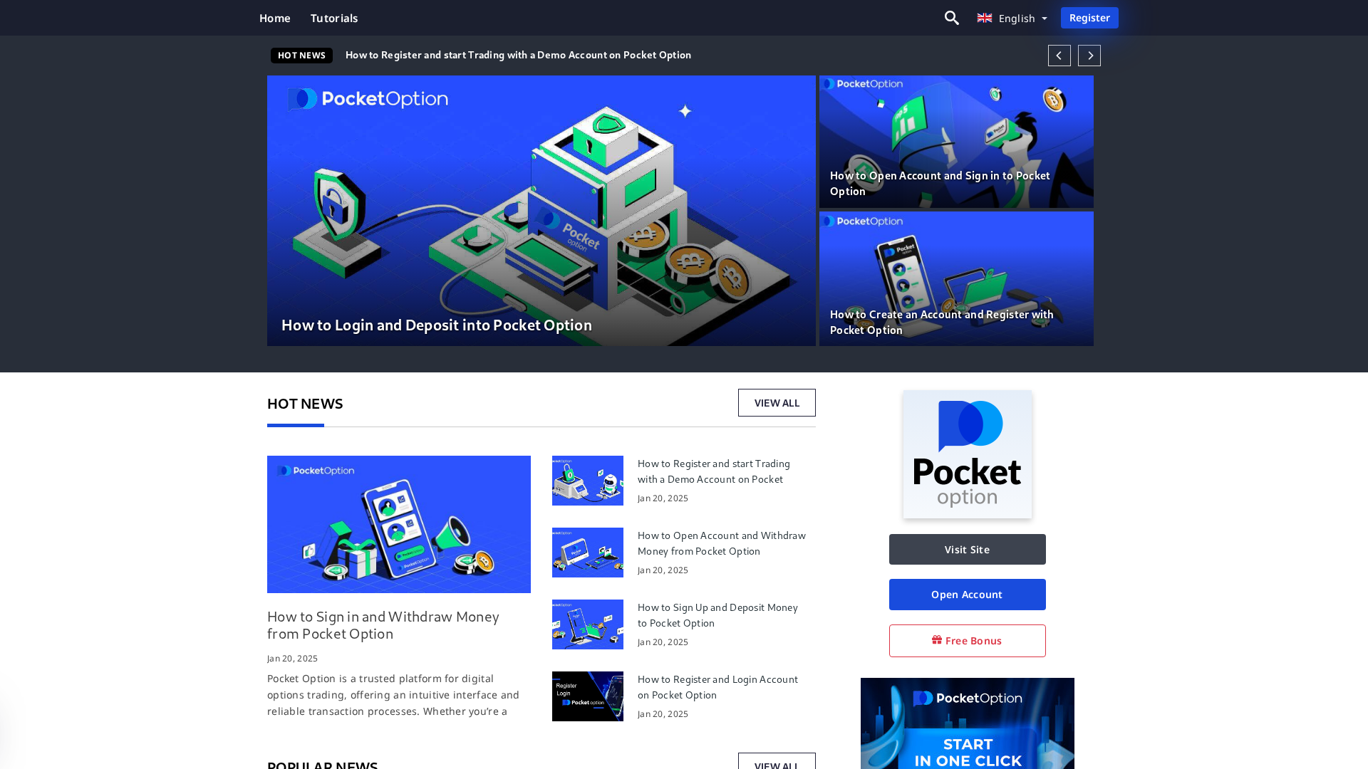 Screenshot of poptiontrade.com