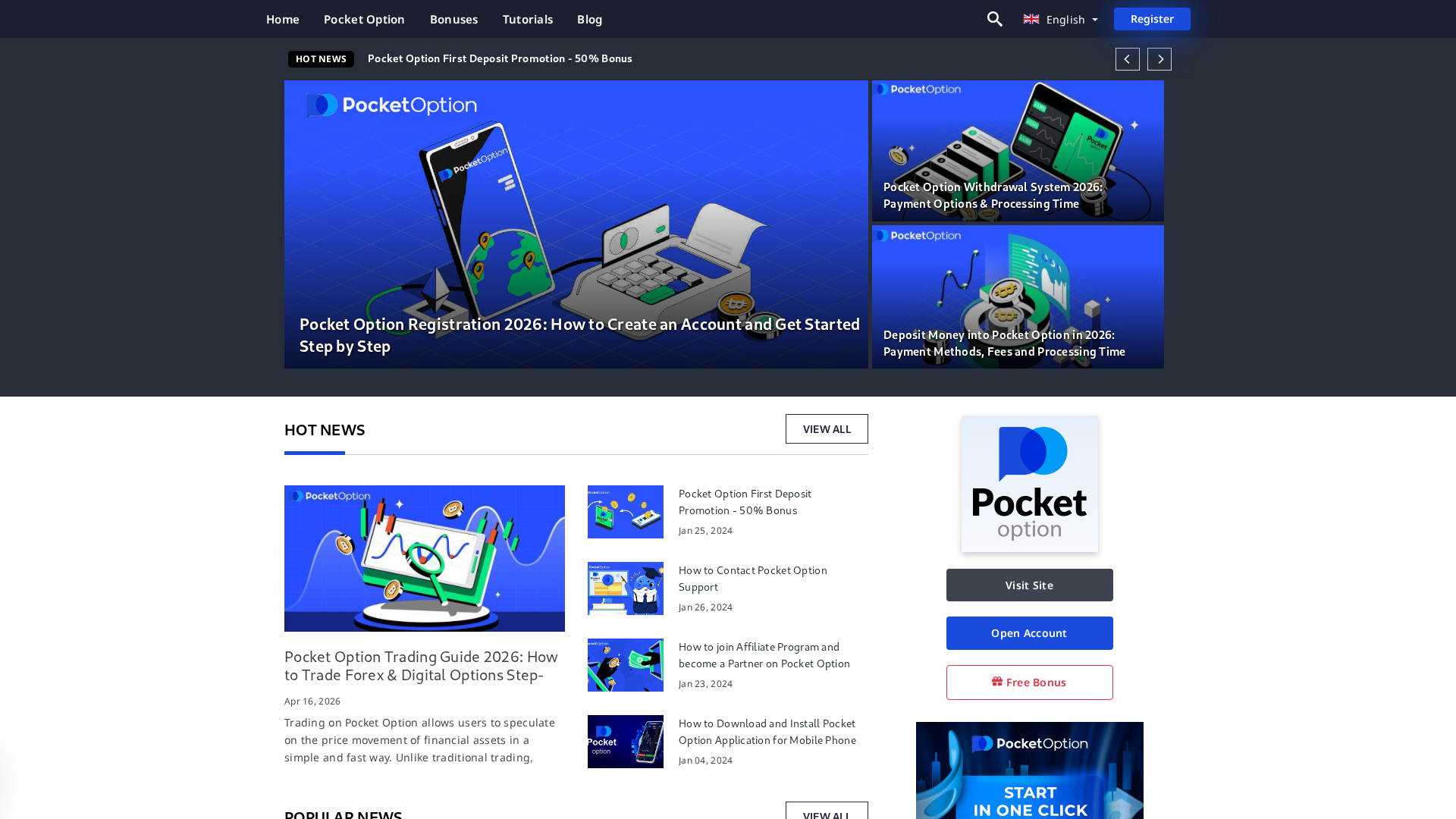 Screenshot of poptiontrader.com