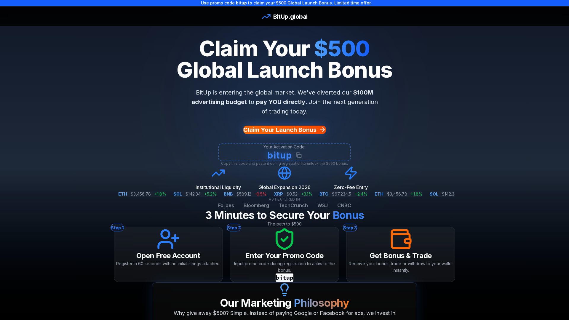 Screenshot of bitup.promo