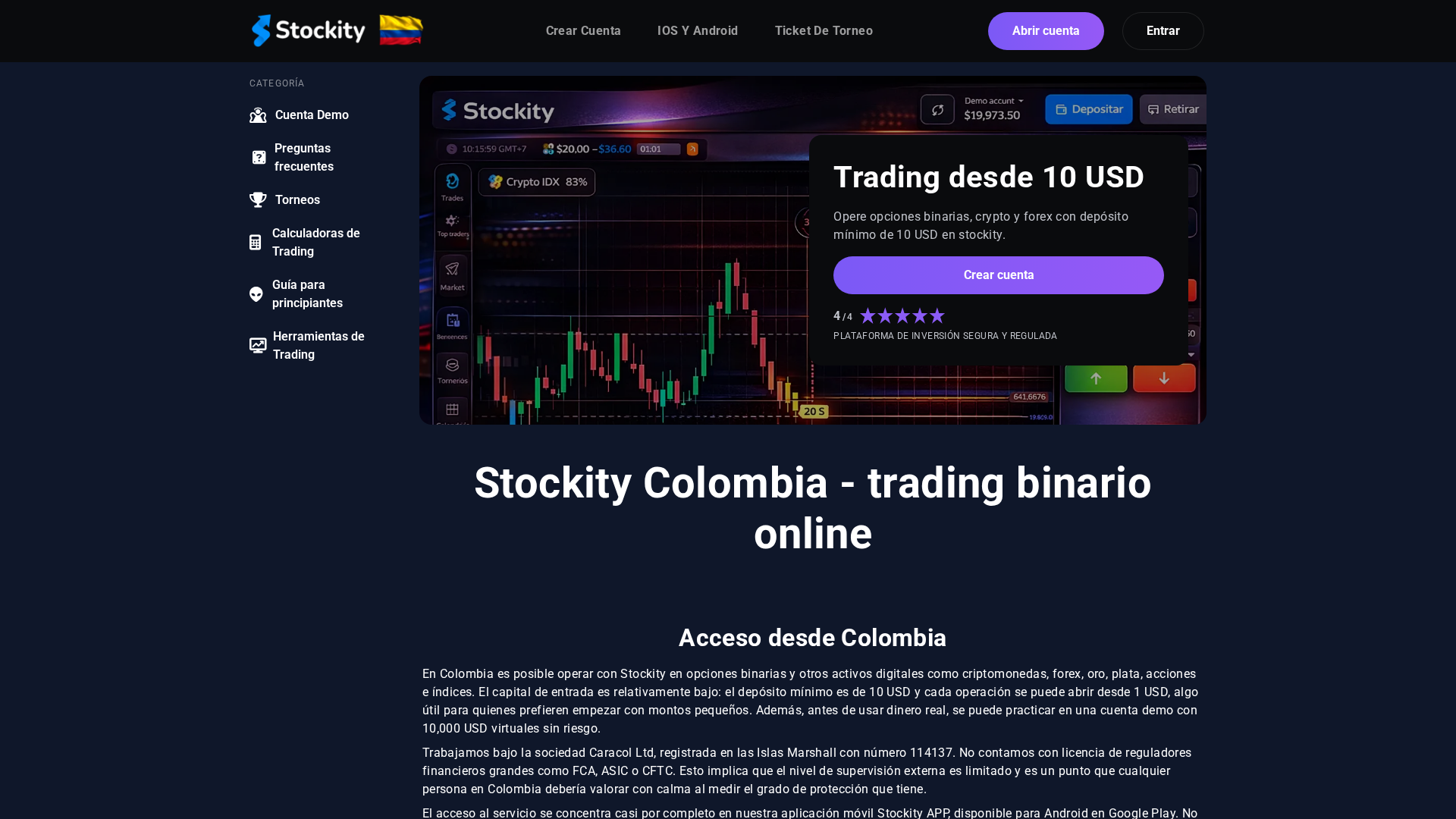 Screenshot of stockitycolombia.com