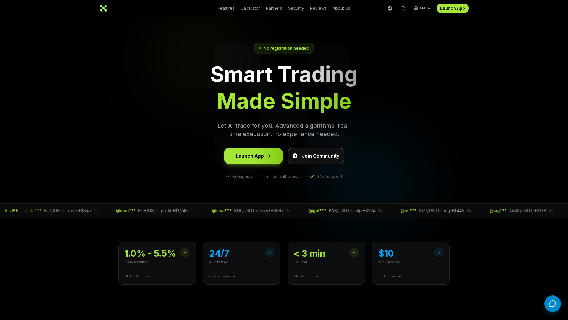 Screenshot of trinity-ai.link
