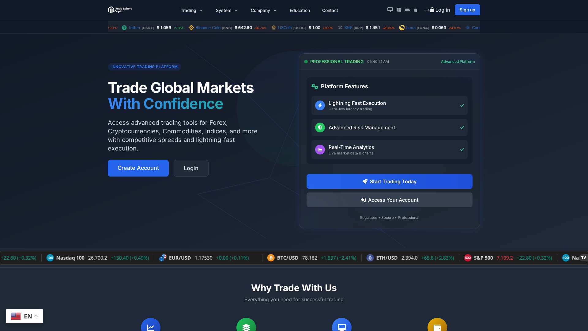 Screenshot of tradeshperecapital.top