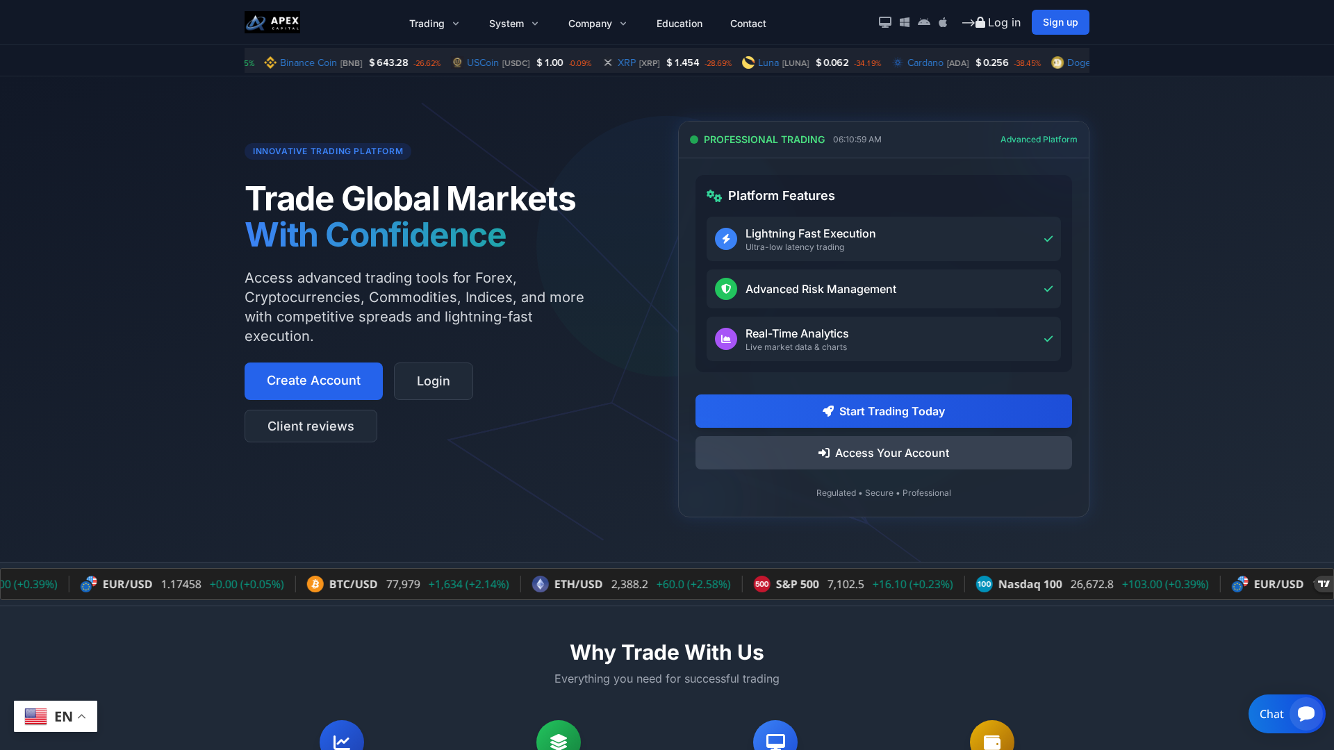 Screenshot of apexelitecapital.live