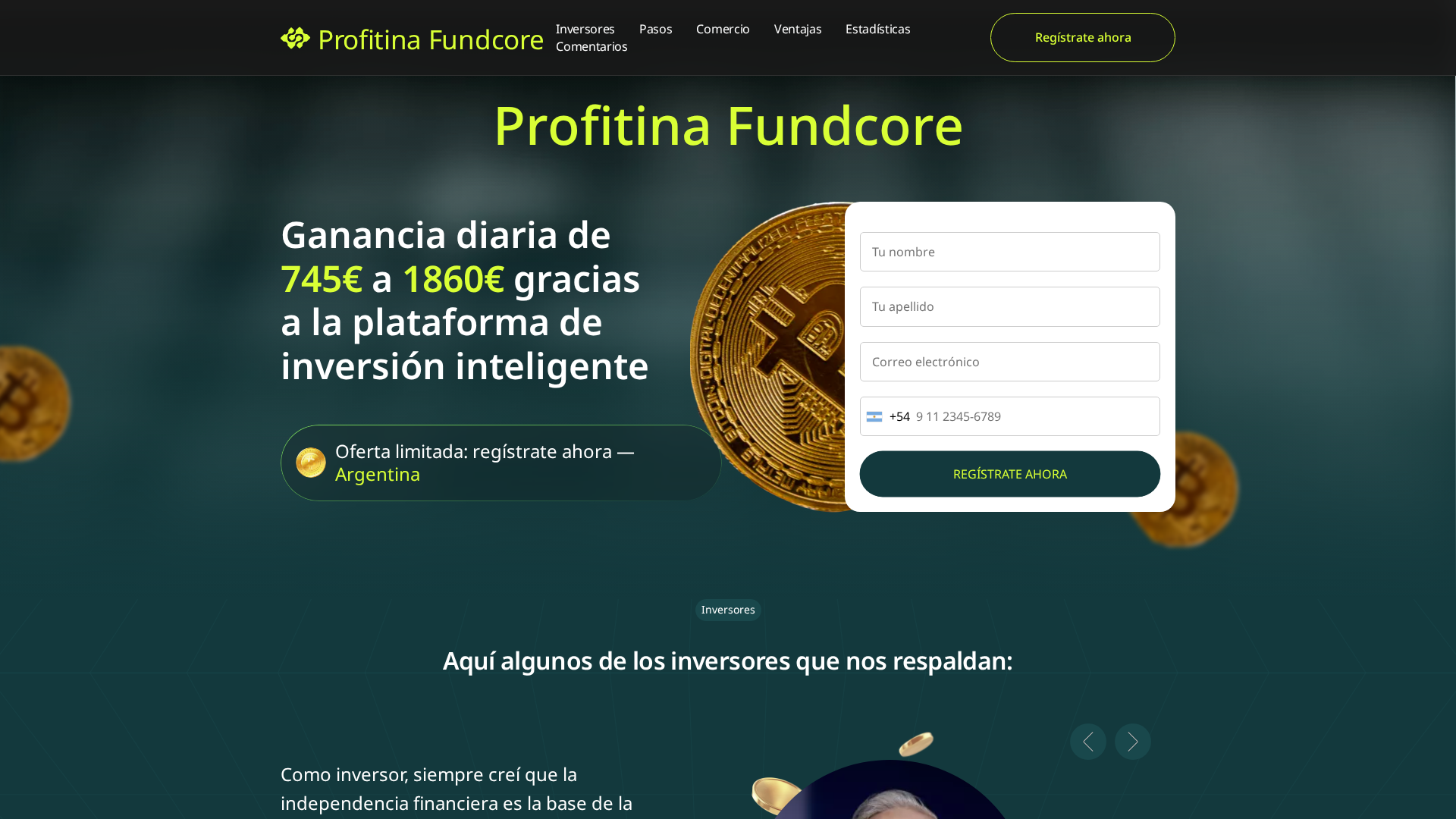 Screenshot of profitinafundcore-ar.com