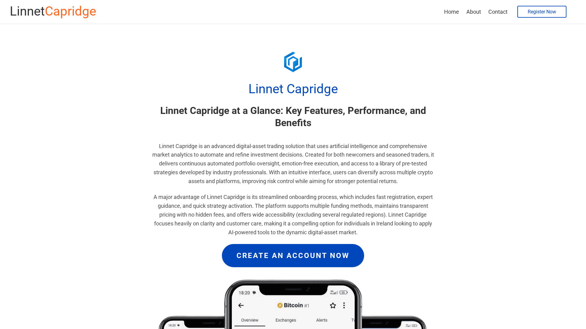 Screenshot of linnetcapridgeai.com