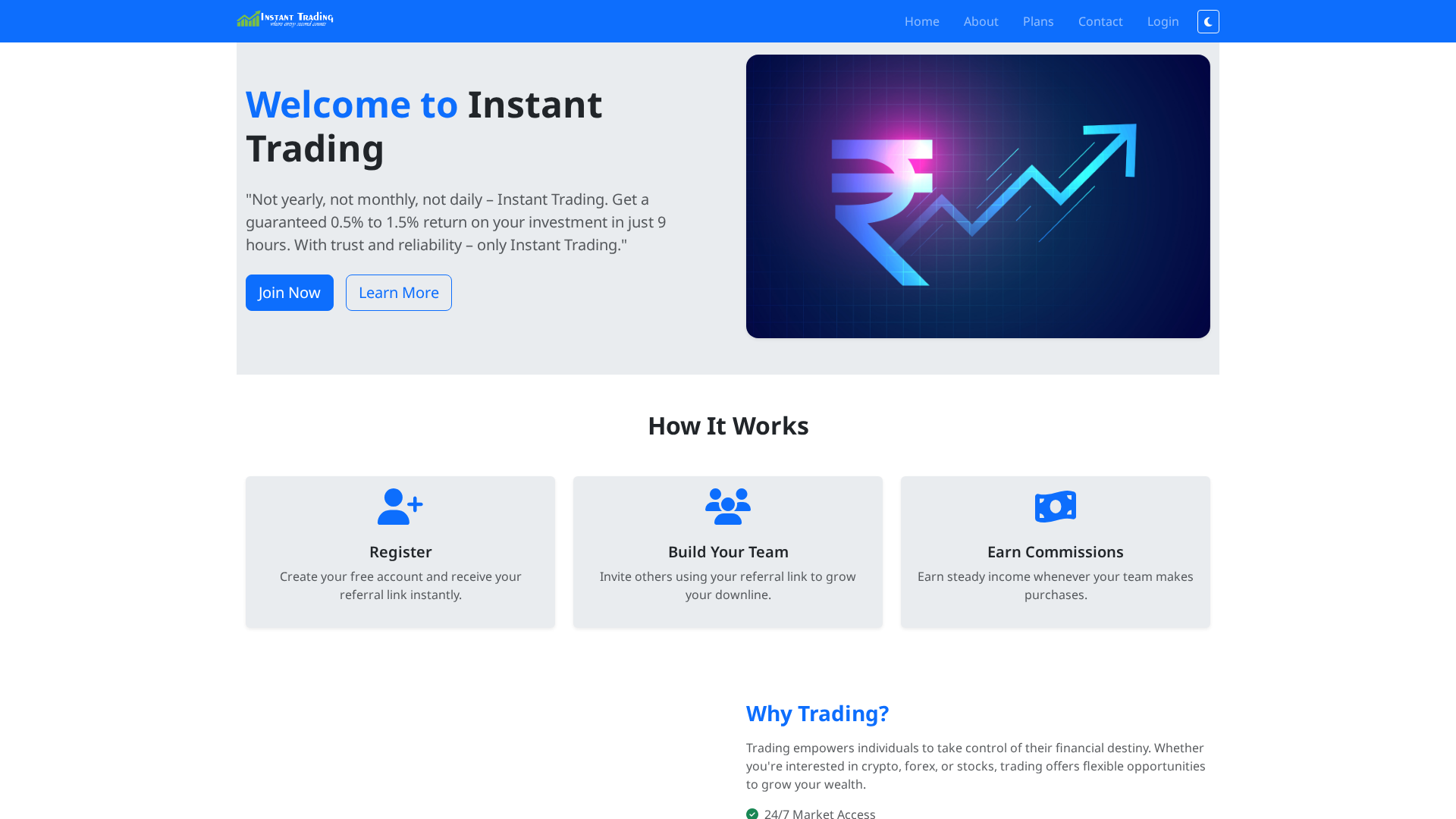 Screenshot of instanttrading.us