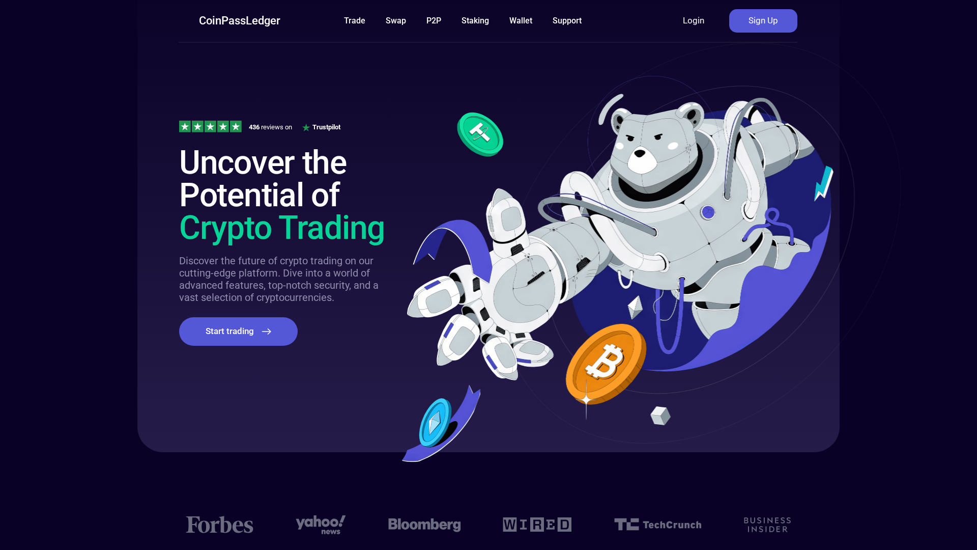Screenshot of coinpassledger.com