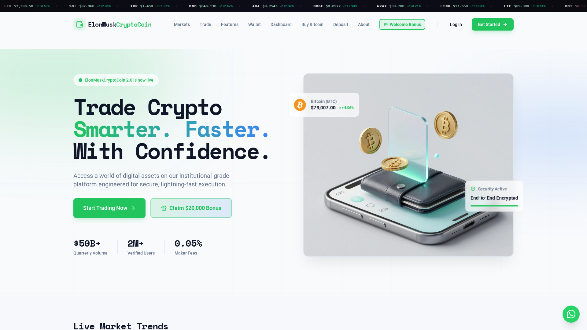 Screenshot of elonmuskcryptocoin.online
