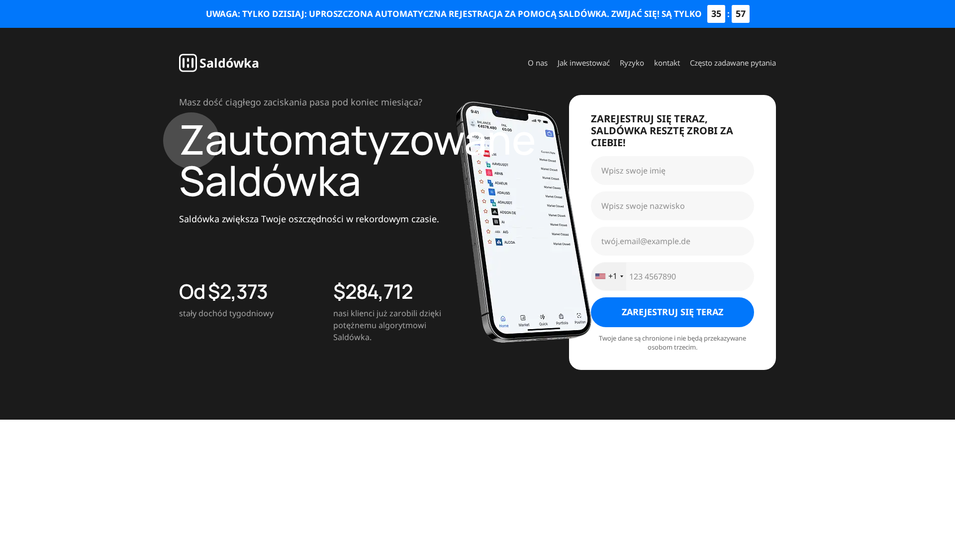 Screenshot of saldowkatrade.com