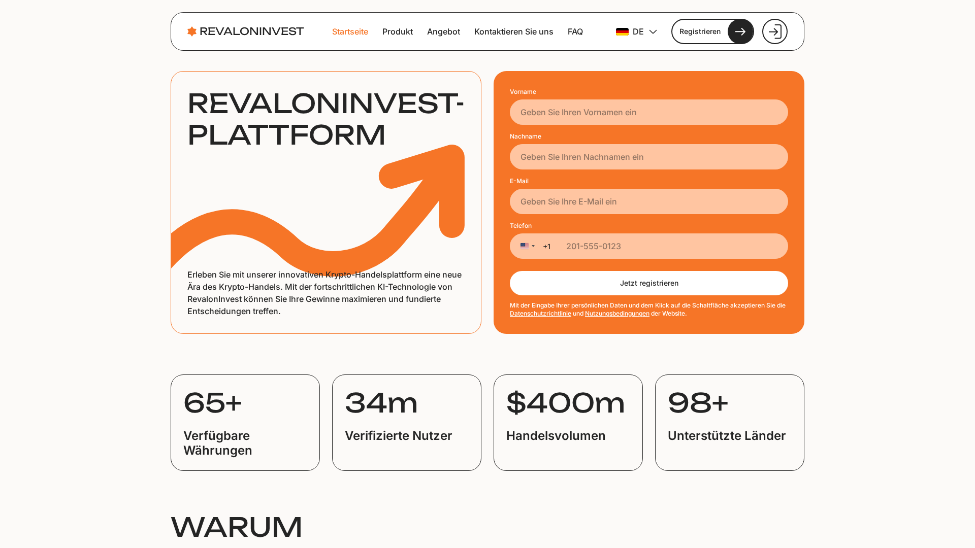 Screenshot of revalon-invest-de.com