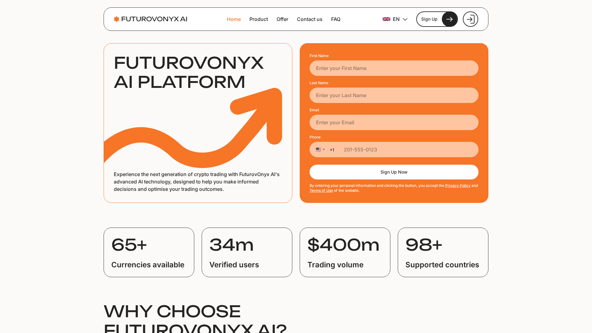 Screenshot of futurovonyx-ai.com