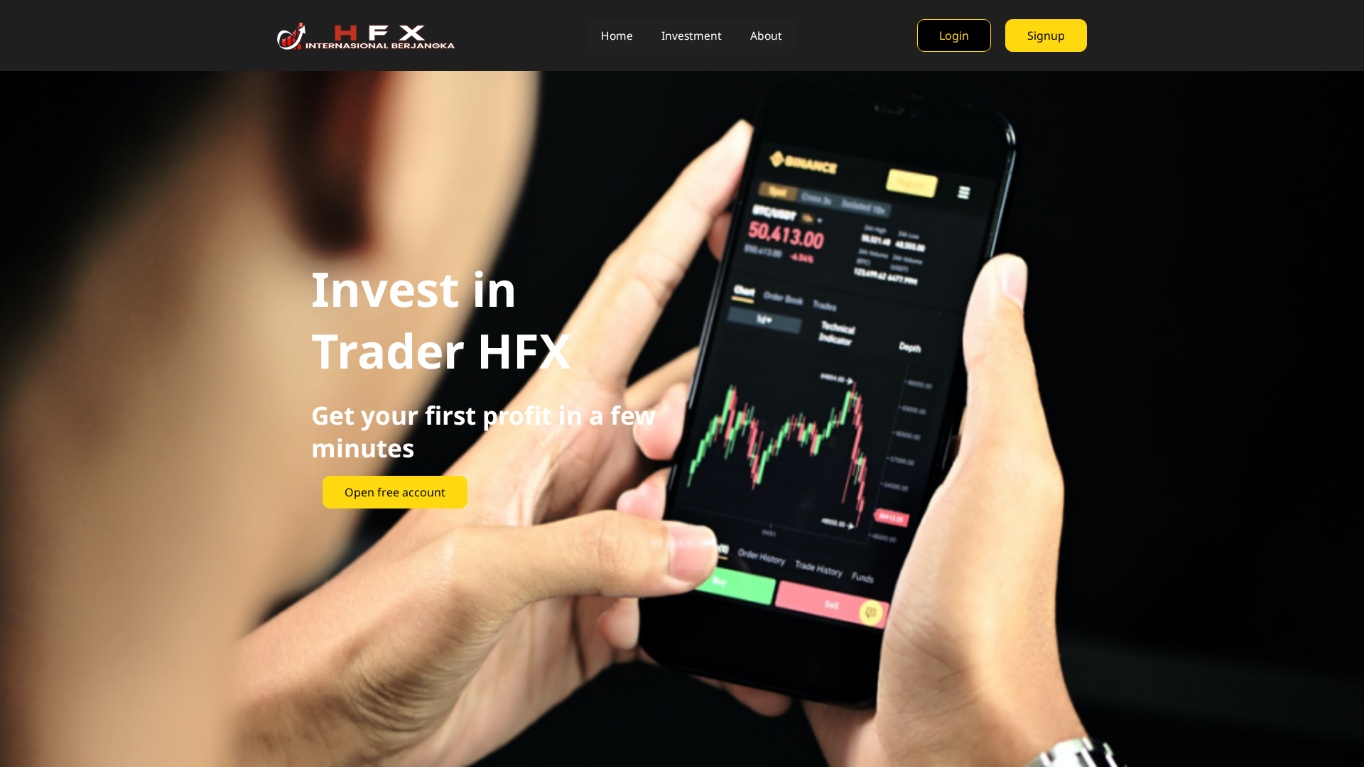 Screenshot of tradinghfx.com