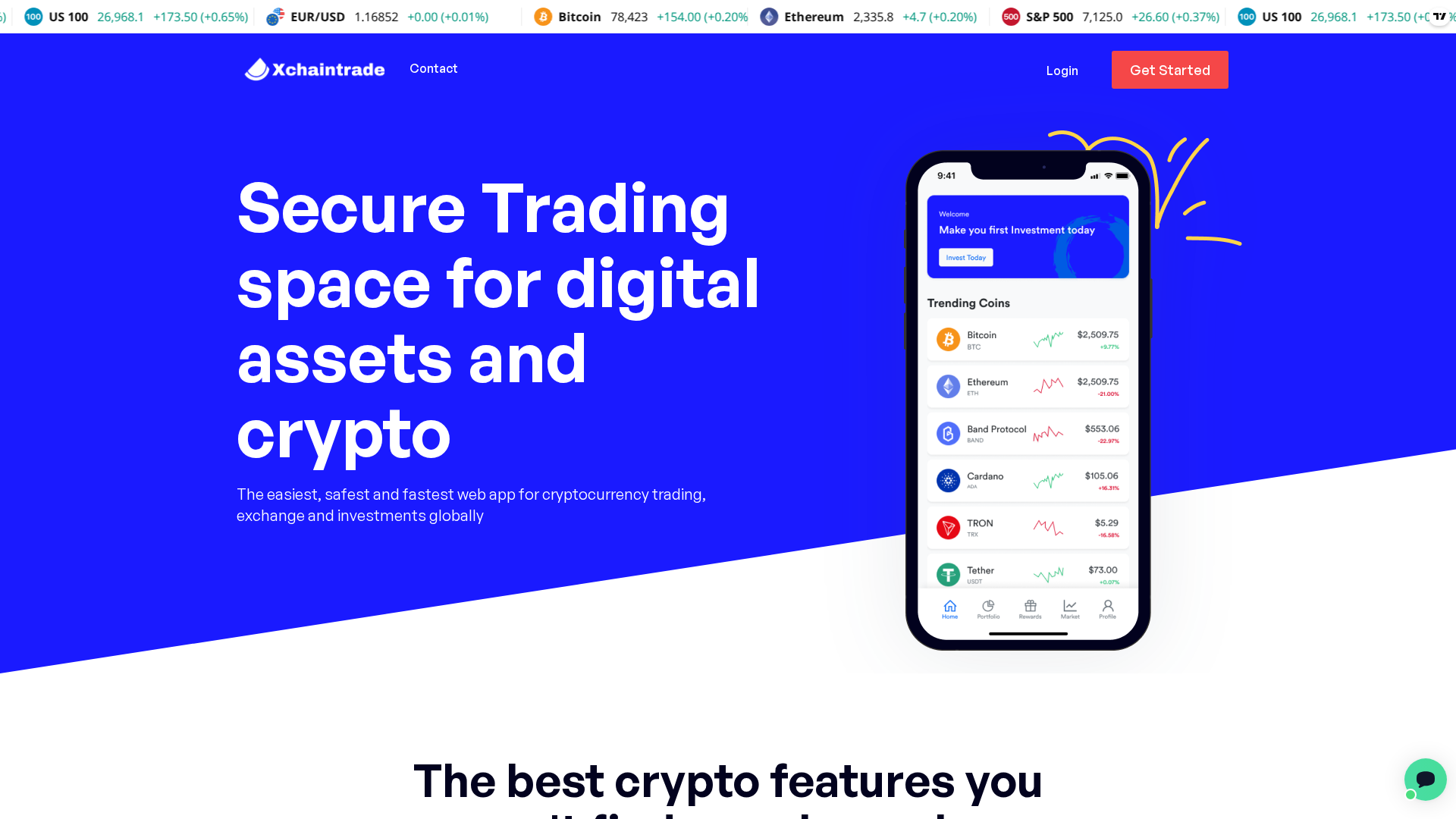 Screenshot of xchaintrade.com