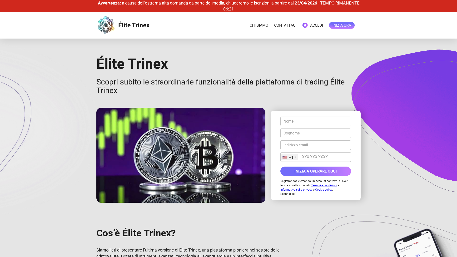 Screenshot of elitetrinex-ai.com