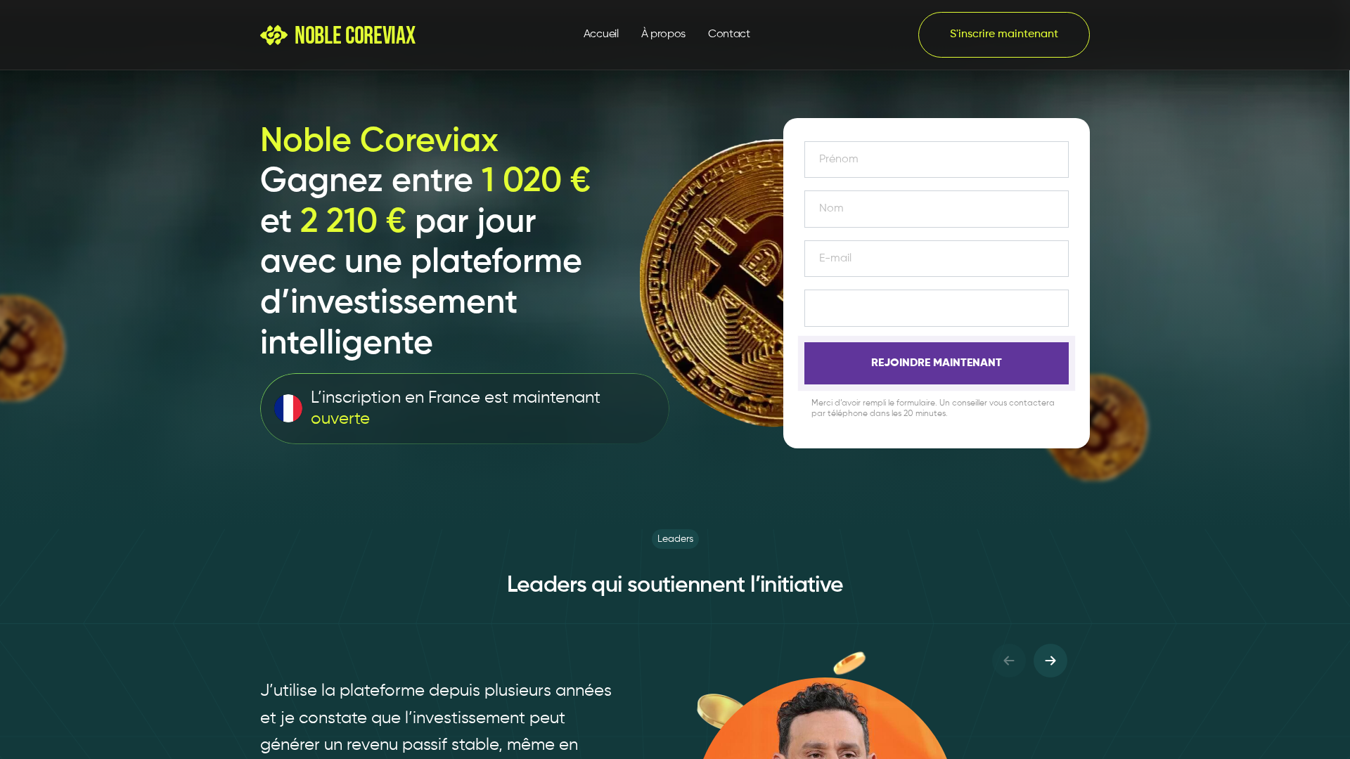 Screenshot of noblecoreviax-ai.com