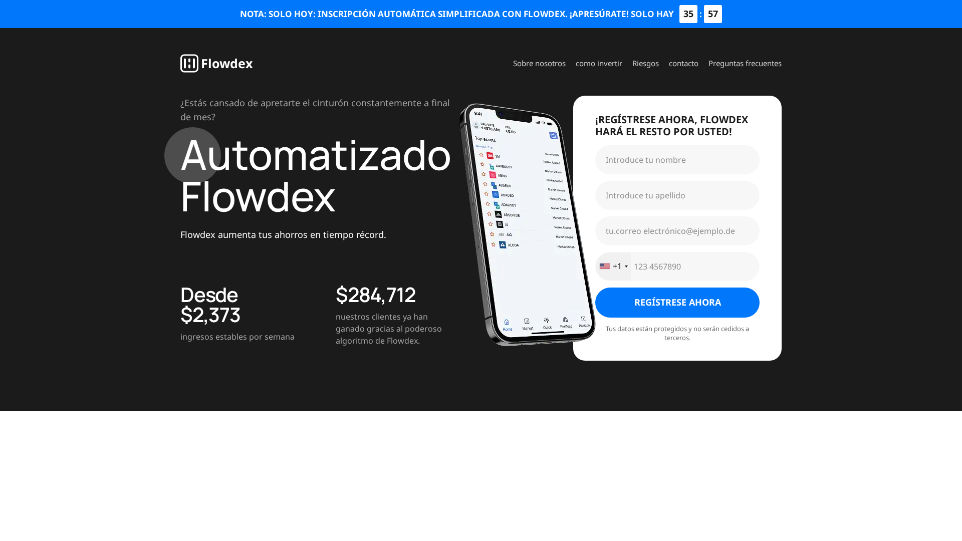Screenshot of flowdextrade.com