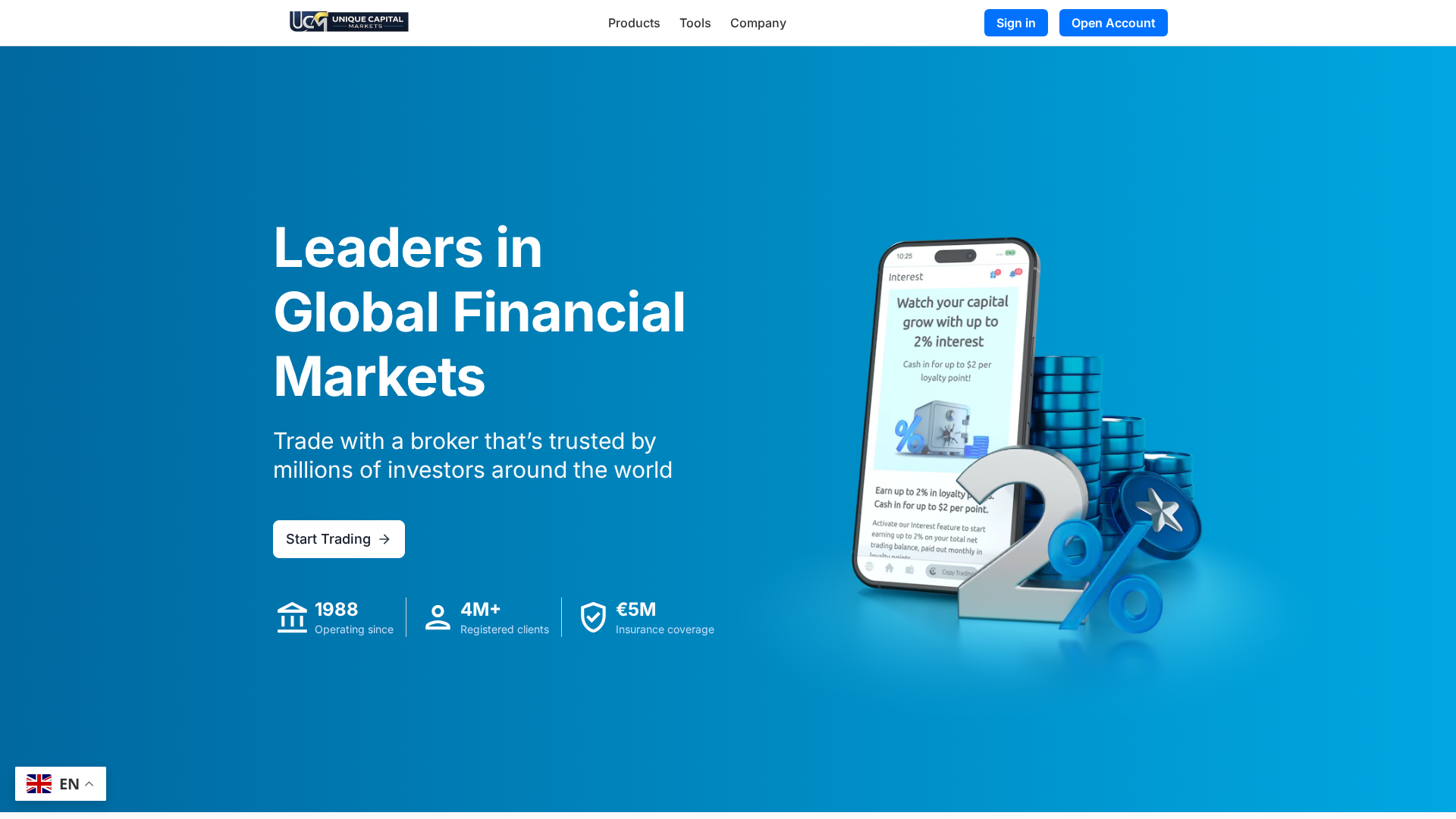 Screenshot of uniquecapitalmarkets.eu