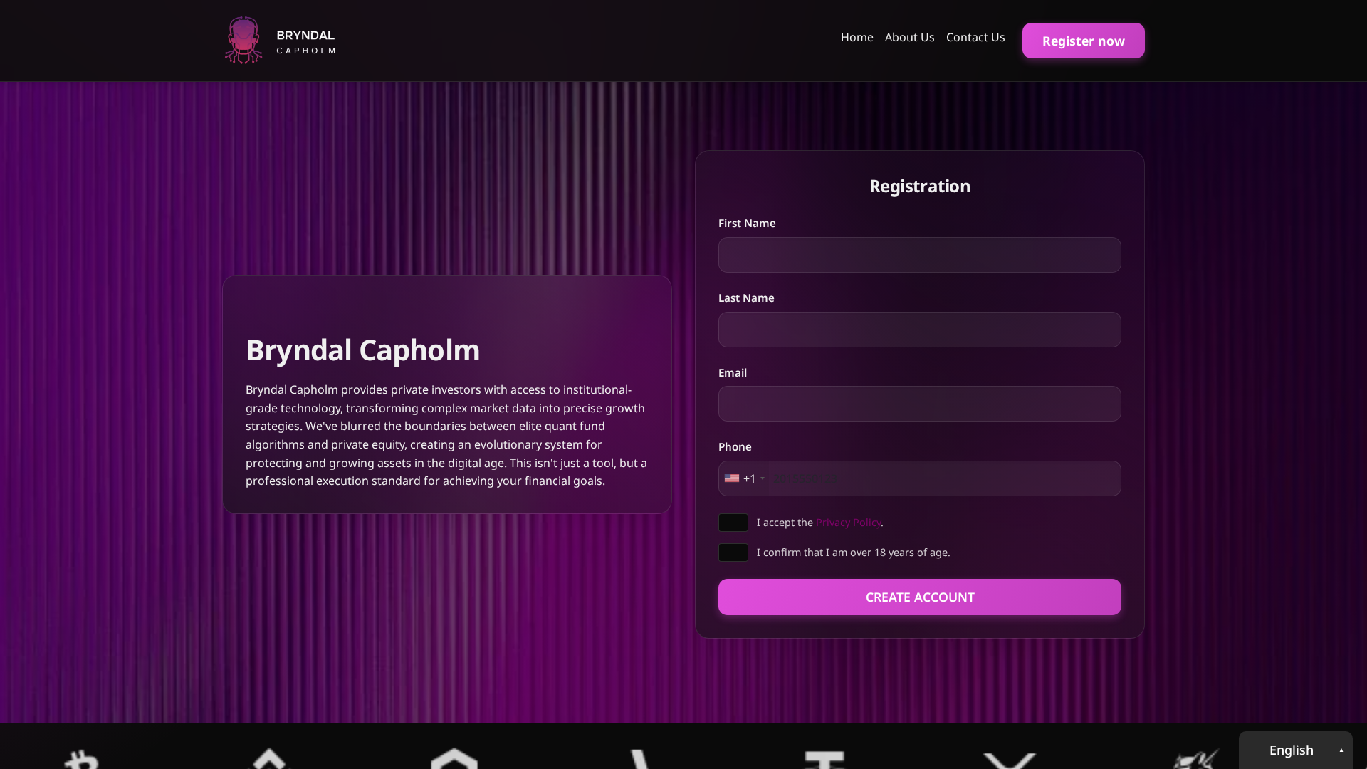 Screenshot of bryndalcapholm.net