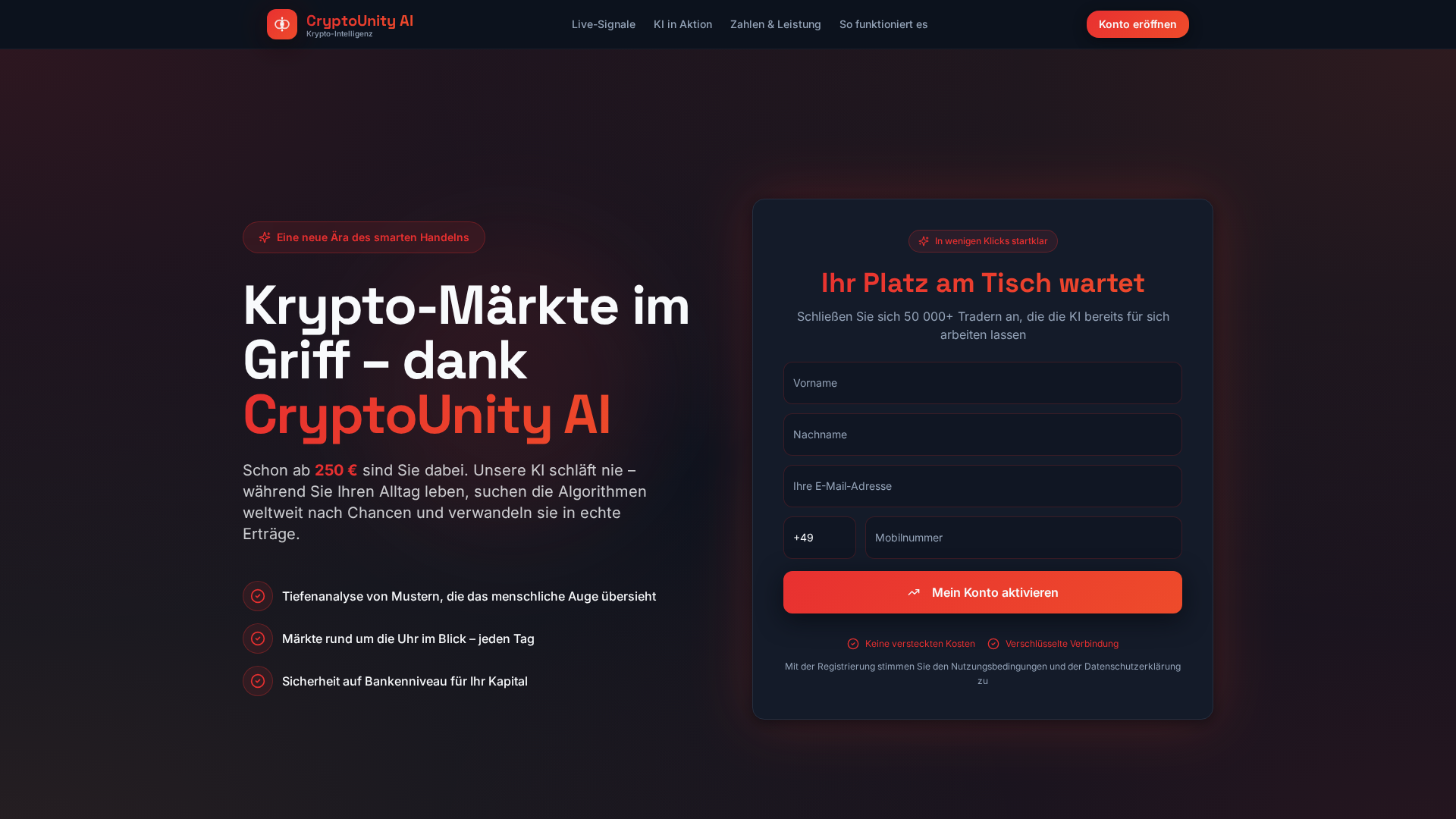 Screenshot of cryptounityde.com