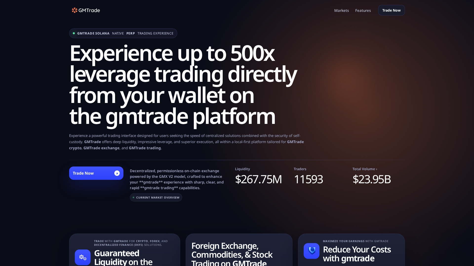 Screenshot of gmtrade.exchange
