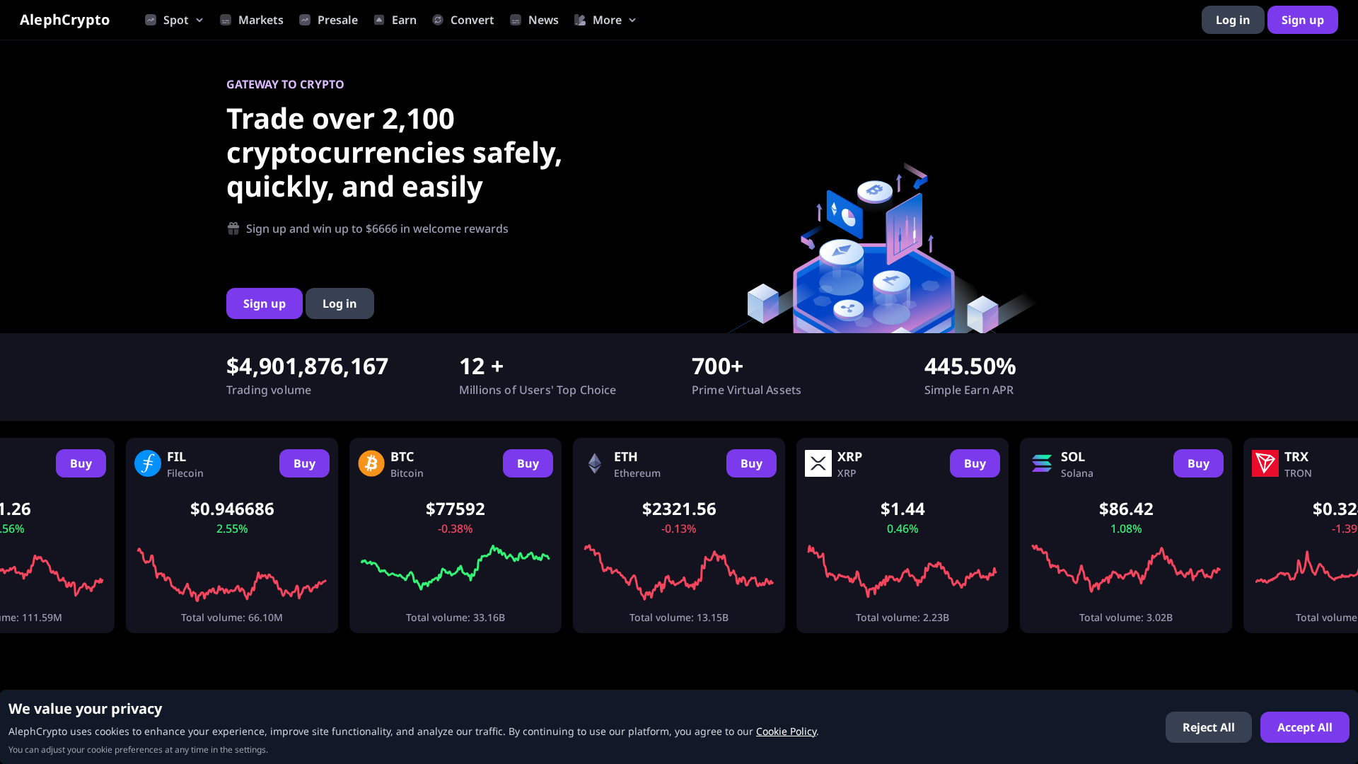 Screenshot of alefcrypto.com