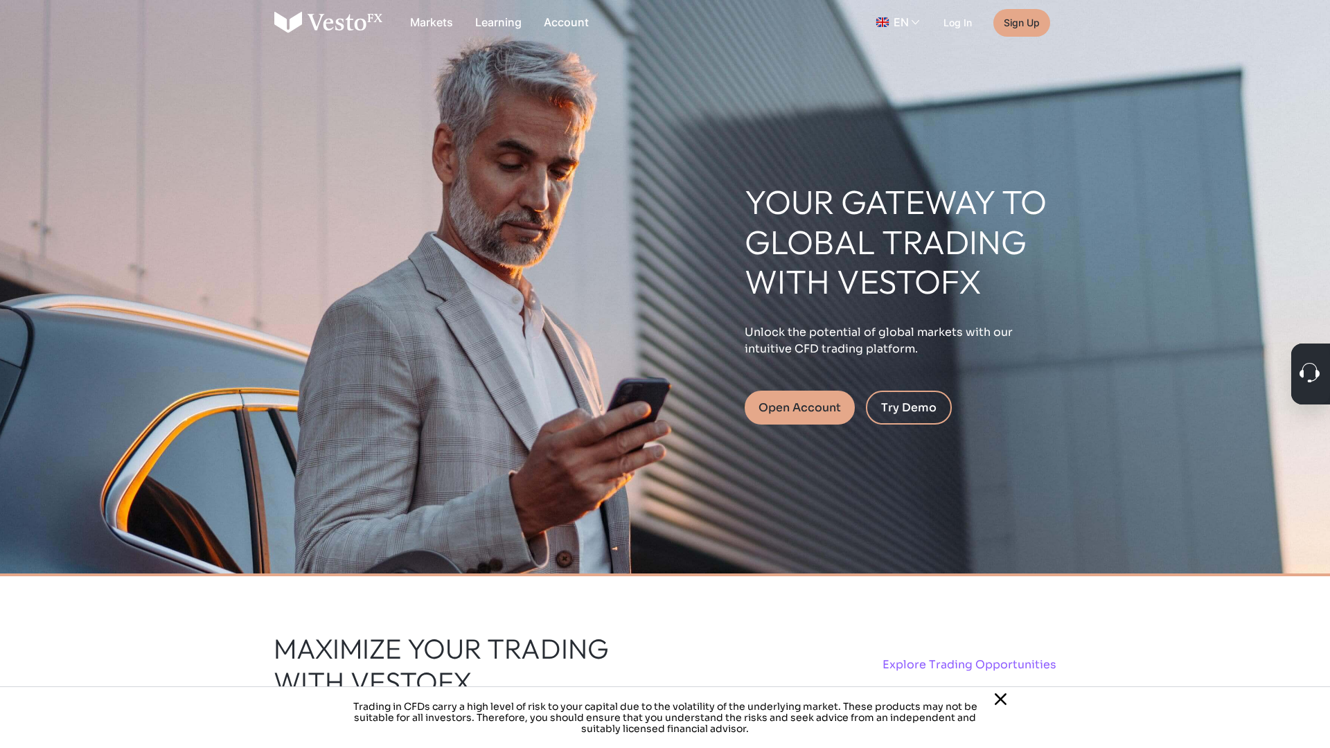 Screenshot of vestofxint.com
