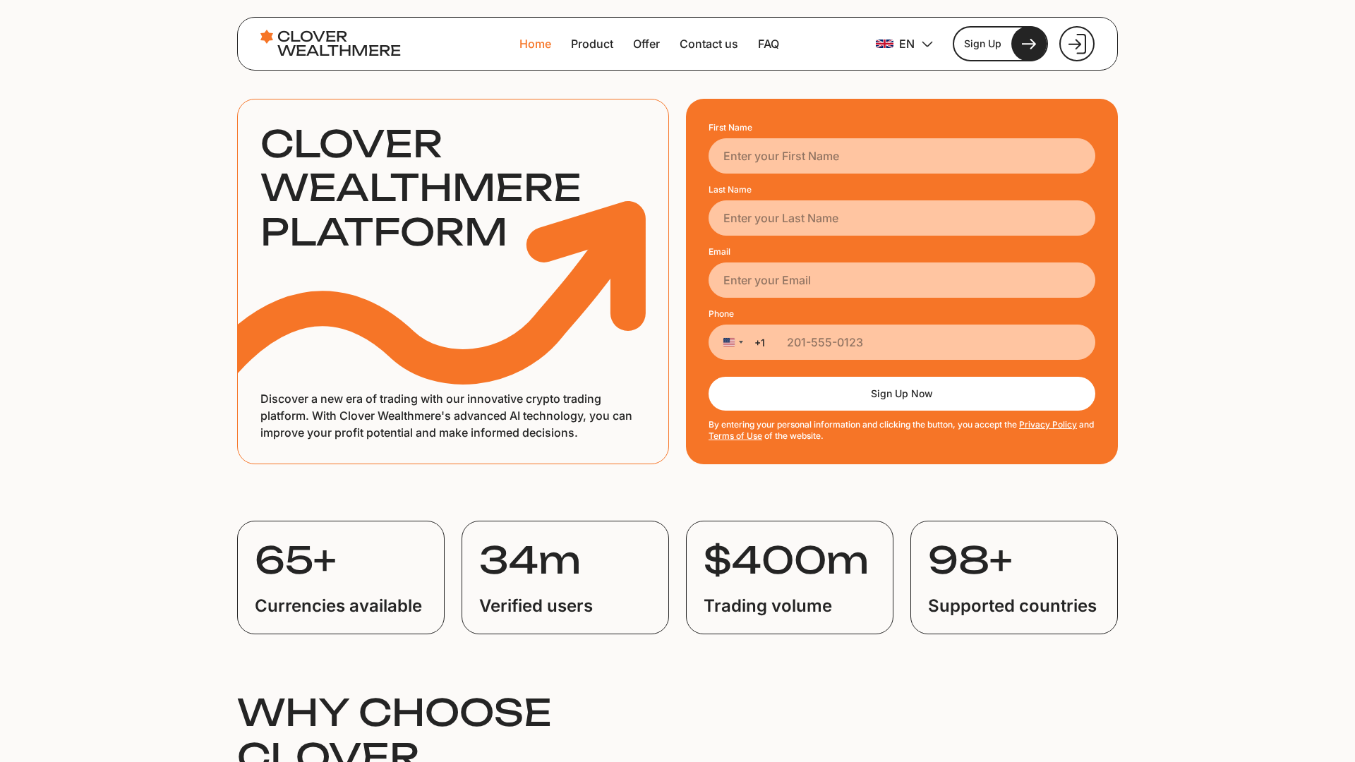 Screenshot of clover-wealthmere.com