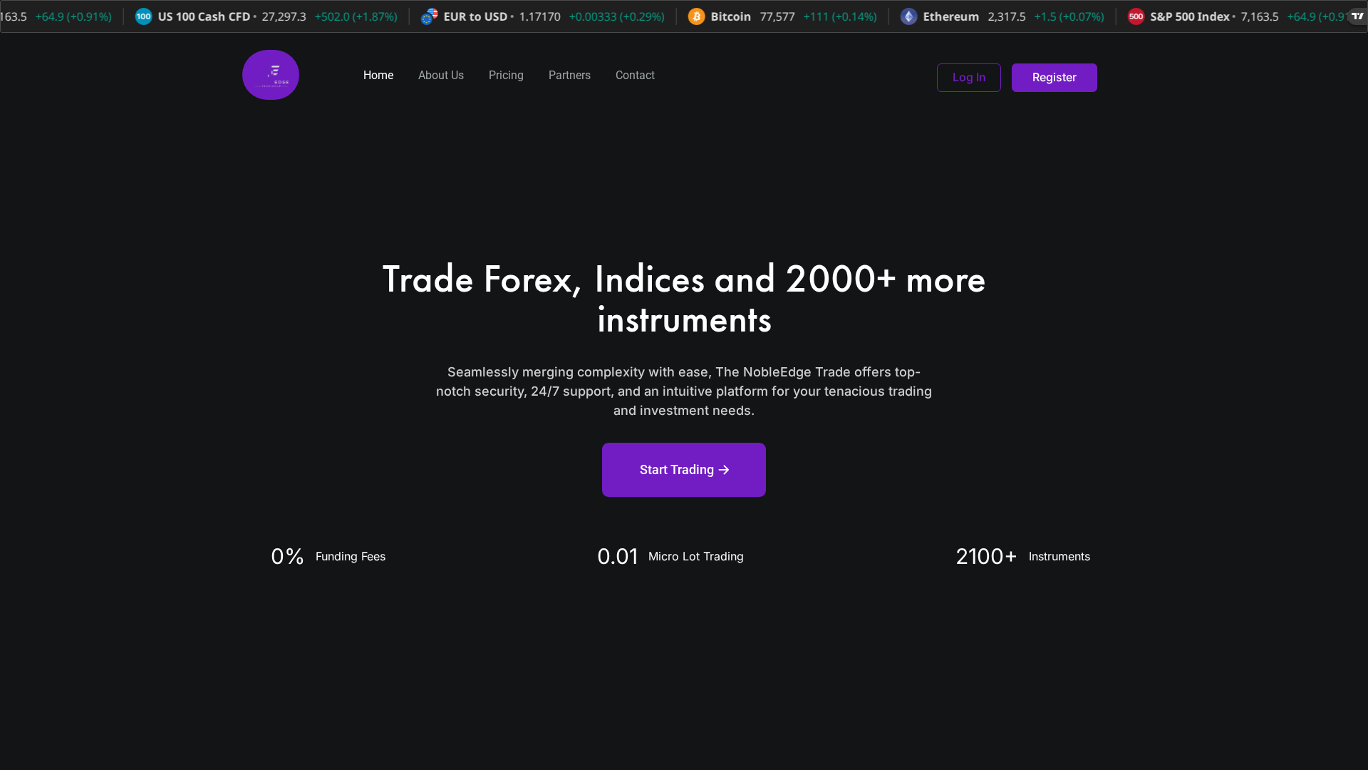 Screenshot of nobleedgetrade.com