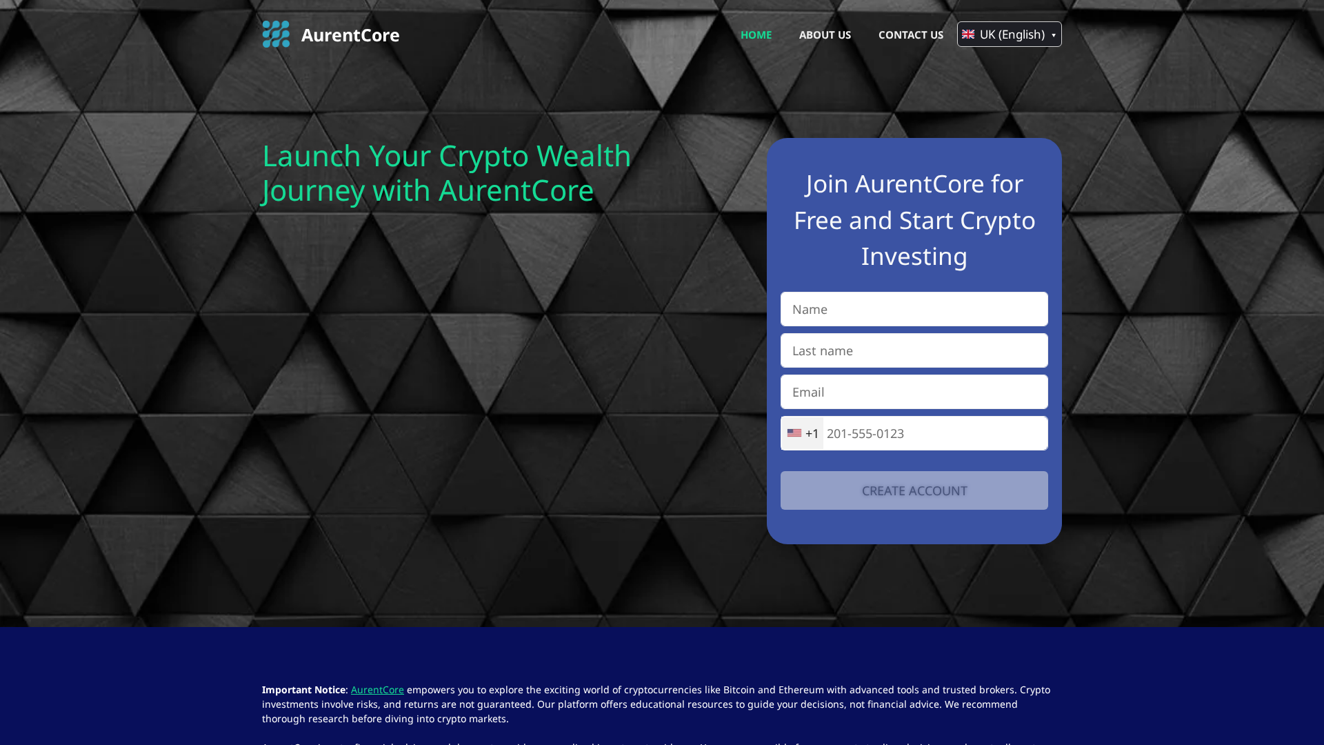 Screenshot of aurentcore.com