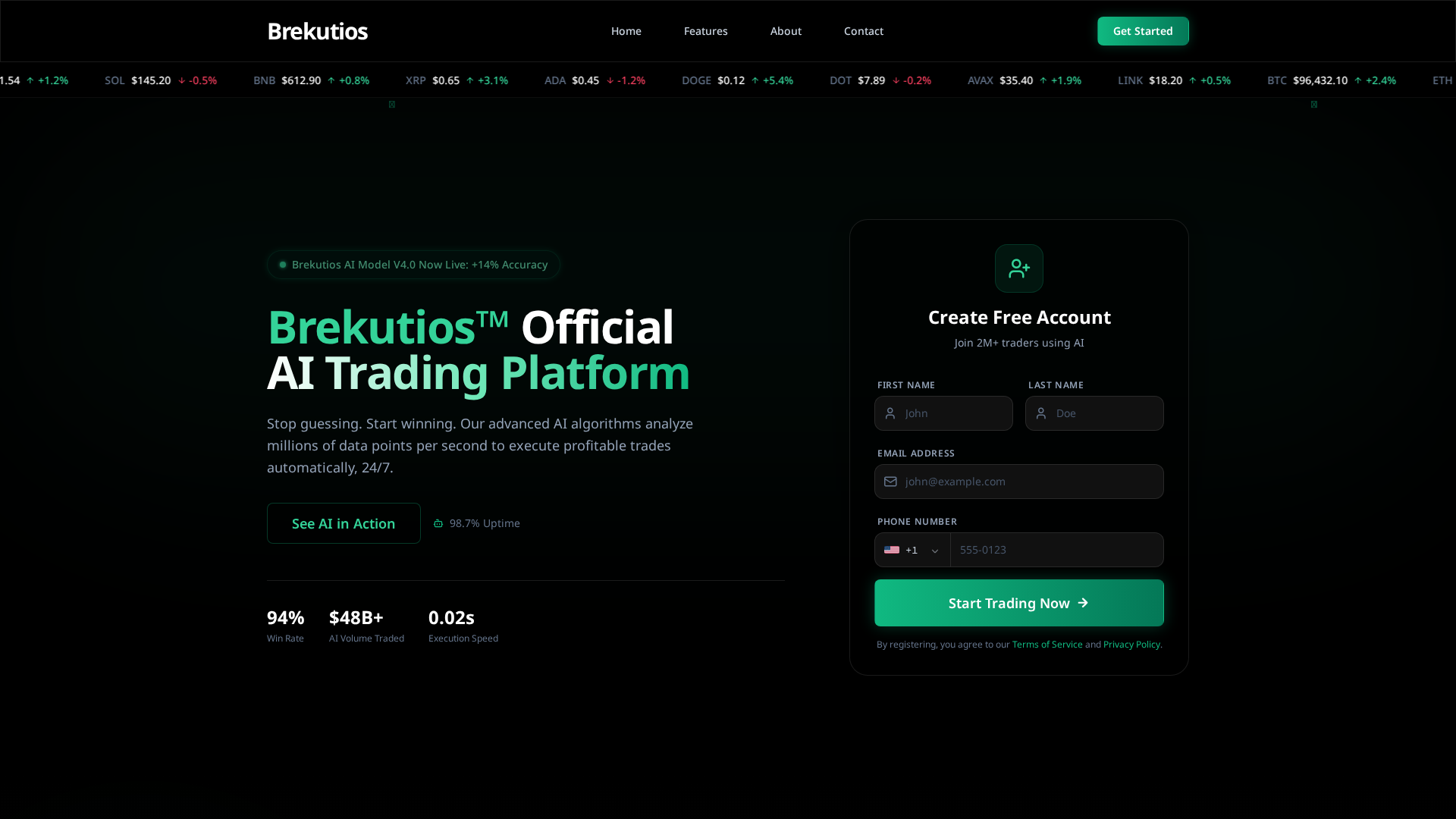 Screenshot of brekutios-trade.com