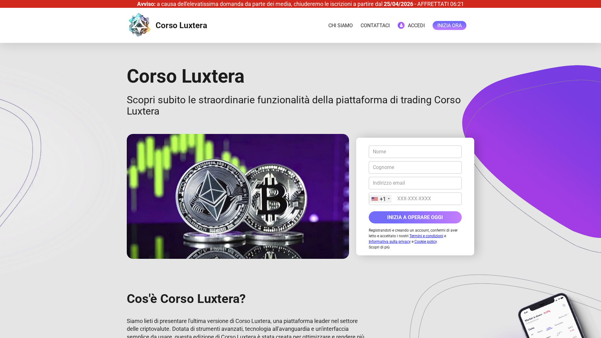 Screenshot of corsoluxtera-ai.com