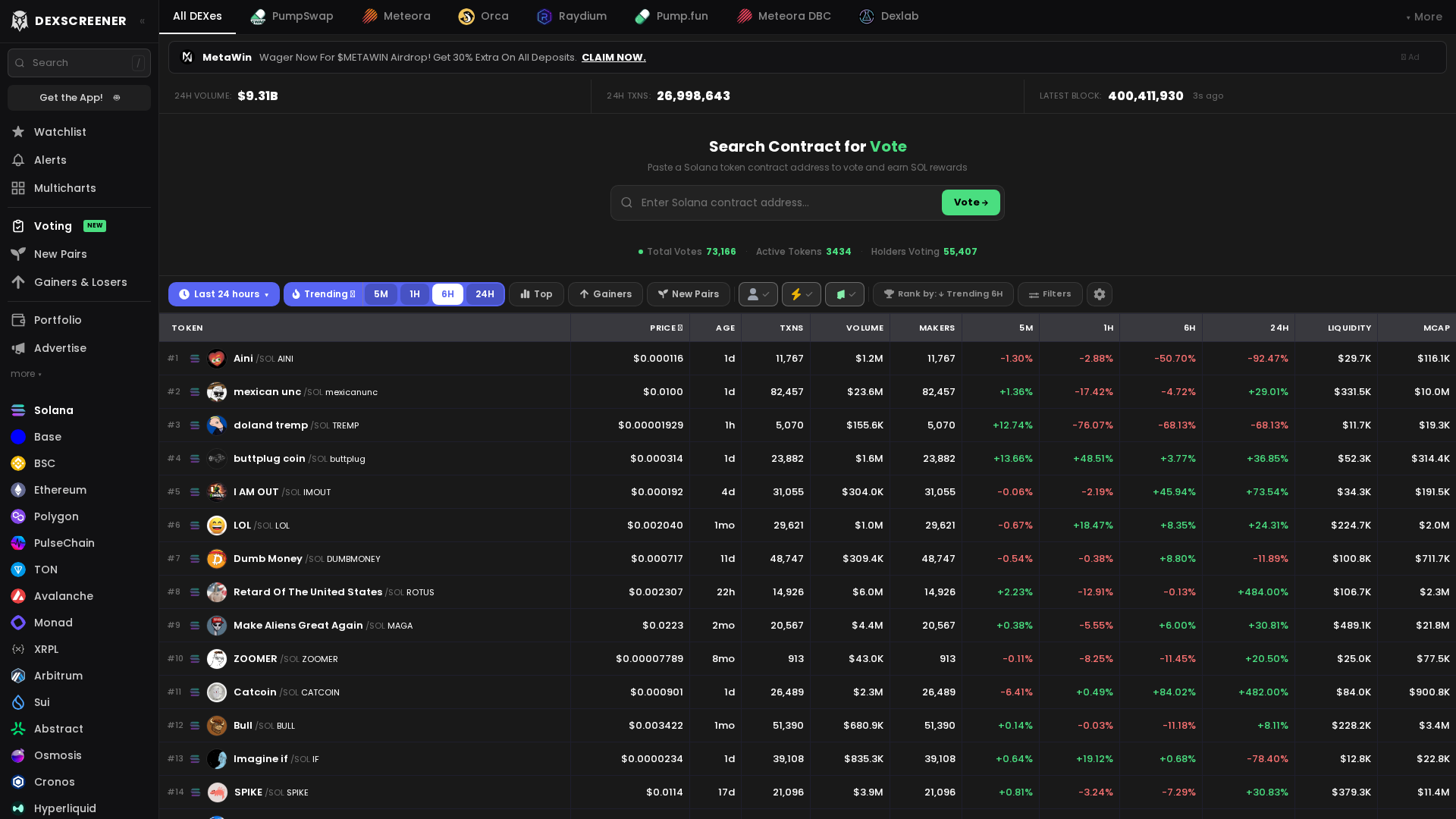 Screenshot of vote-dexscreener.net