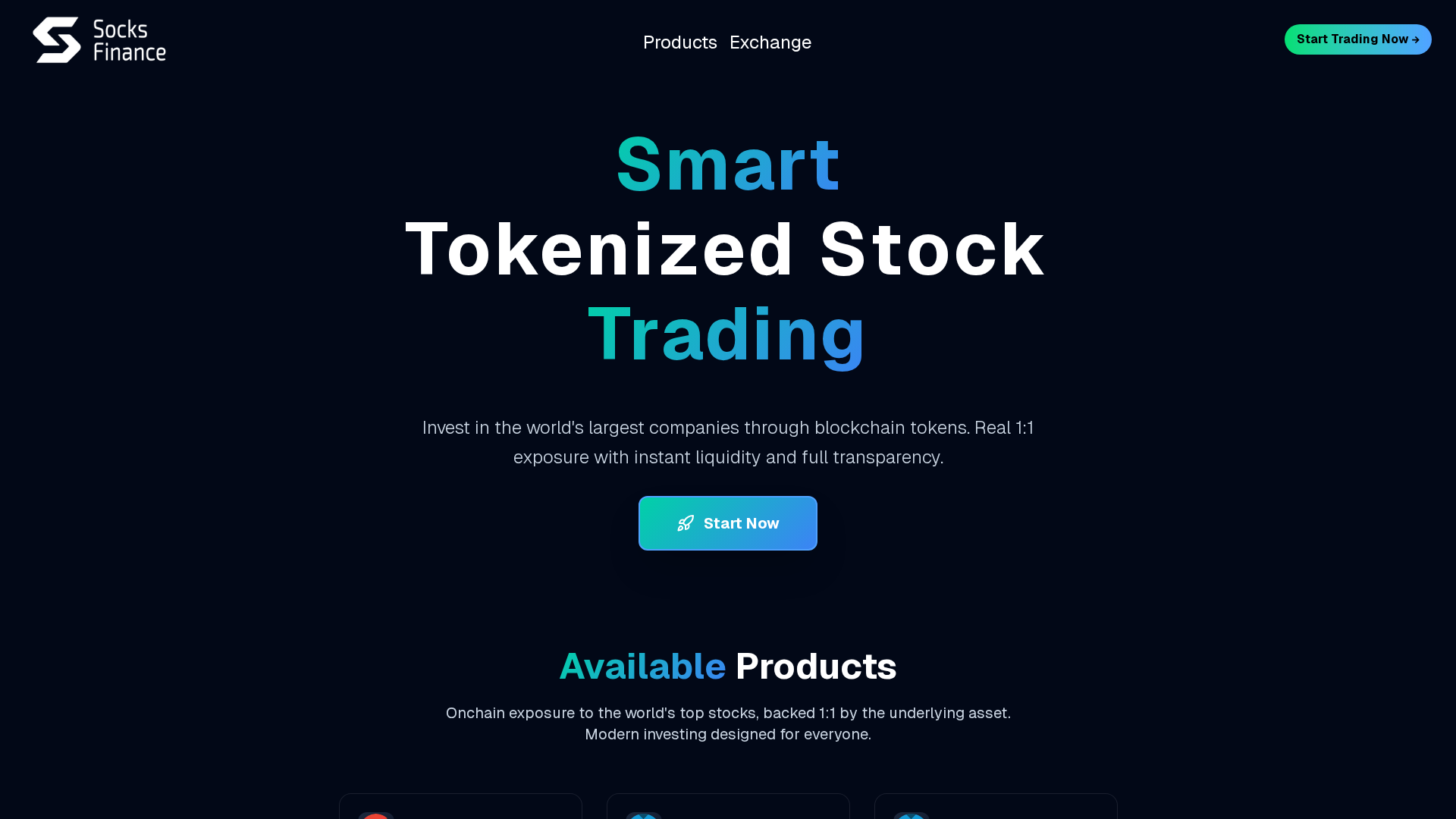 Screenshot of socks.finance