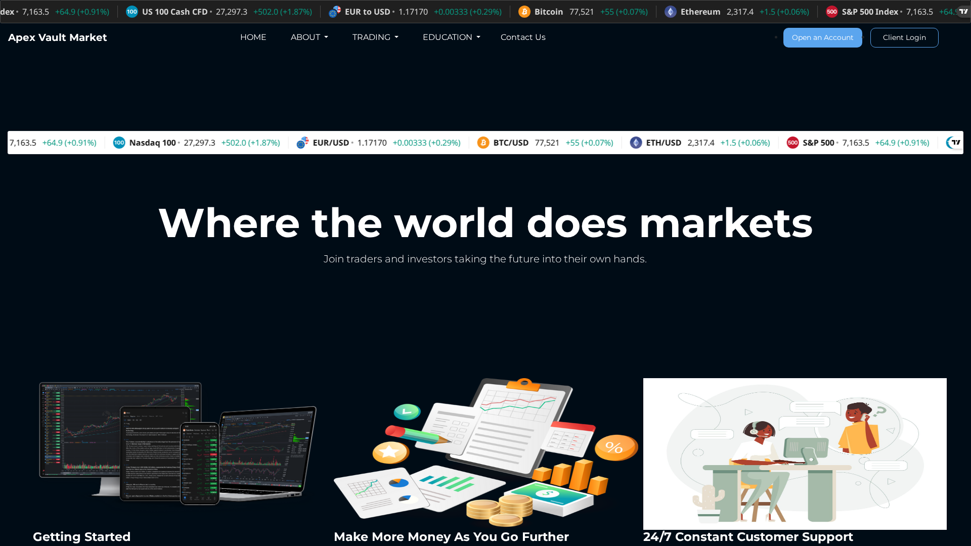 Screenshot of apexvaultmarkets.online