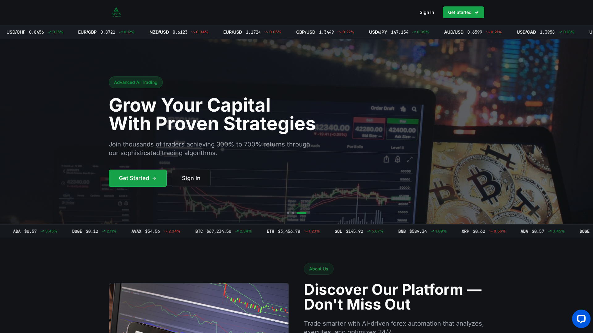 Screenshot of apextraderedge.com