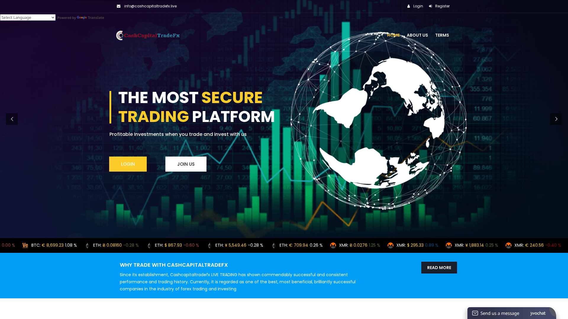 Screenshot of cashcapitaltradefxs.online